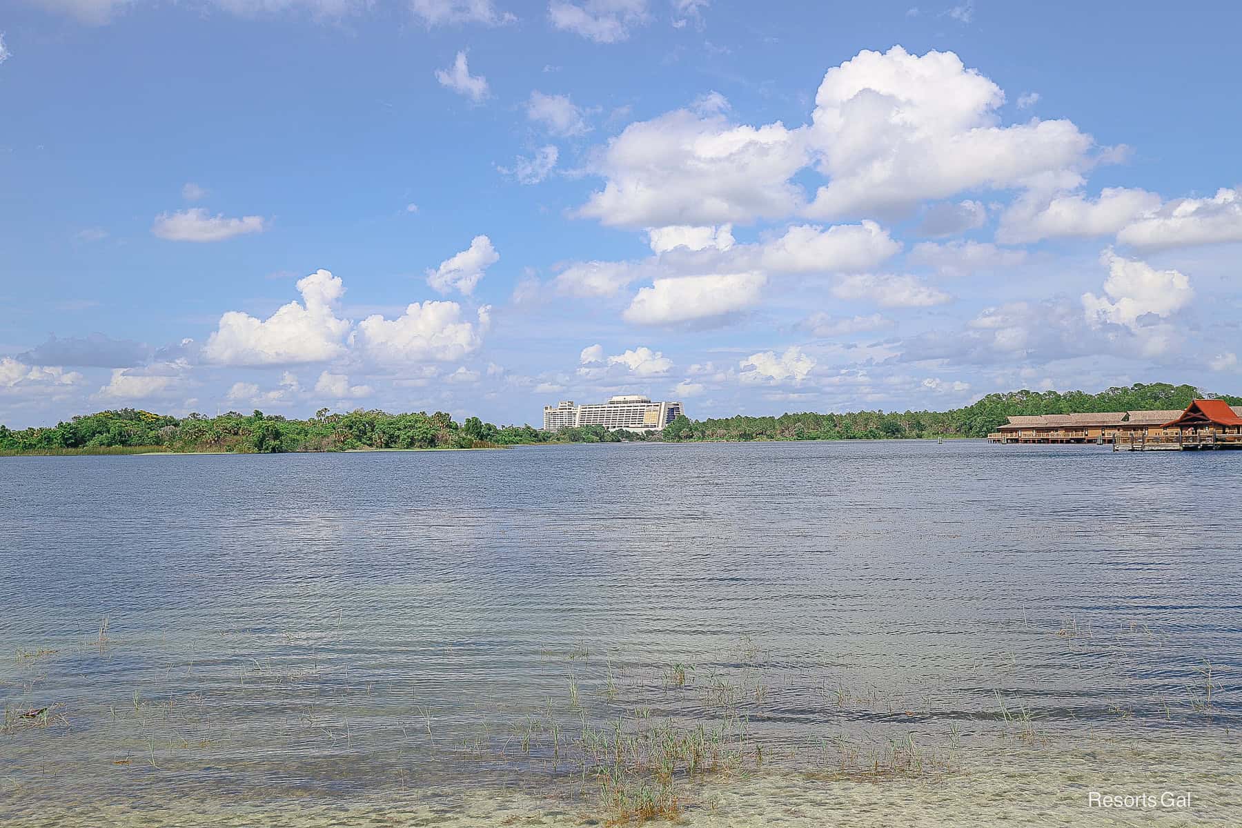 the refurbishment work on the Contemporary Resort can be seen from as far as the Polynesian
