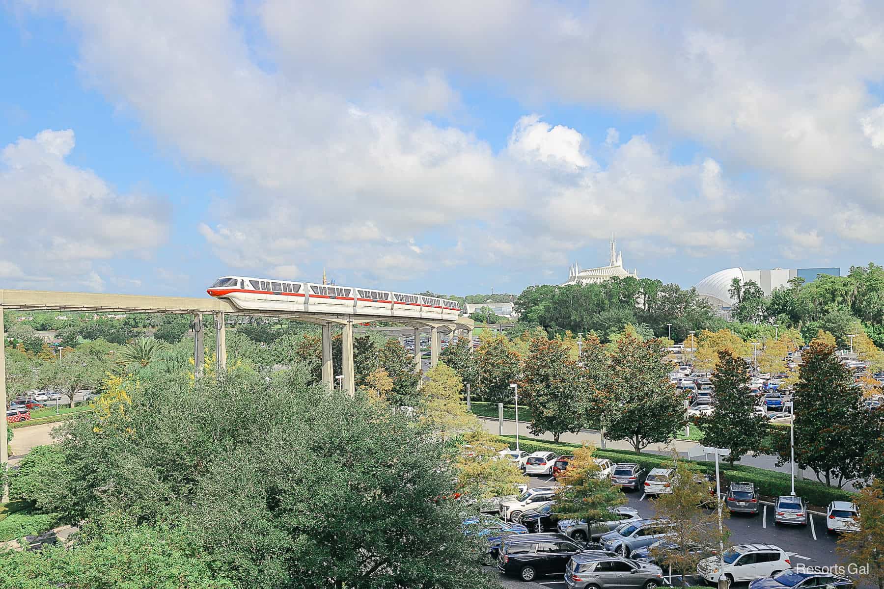 a view of Magic Kingdom from the Contemporary shows the short distance 