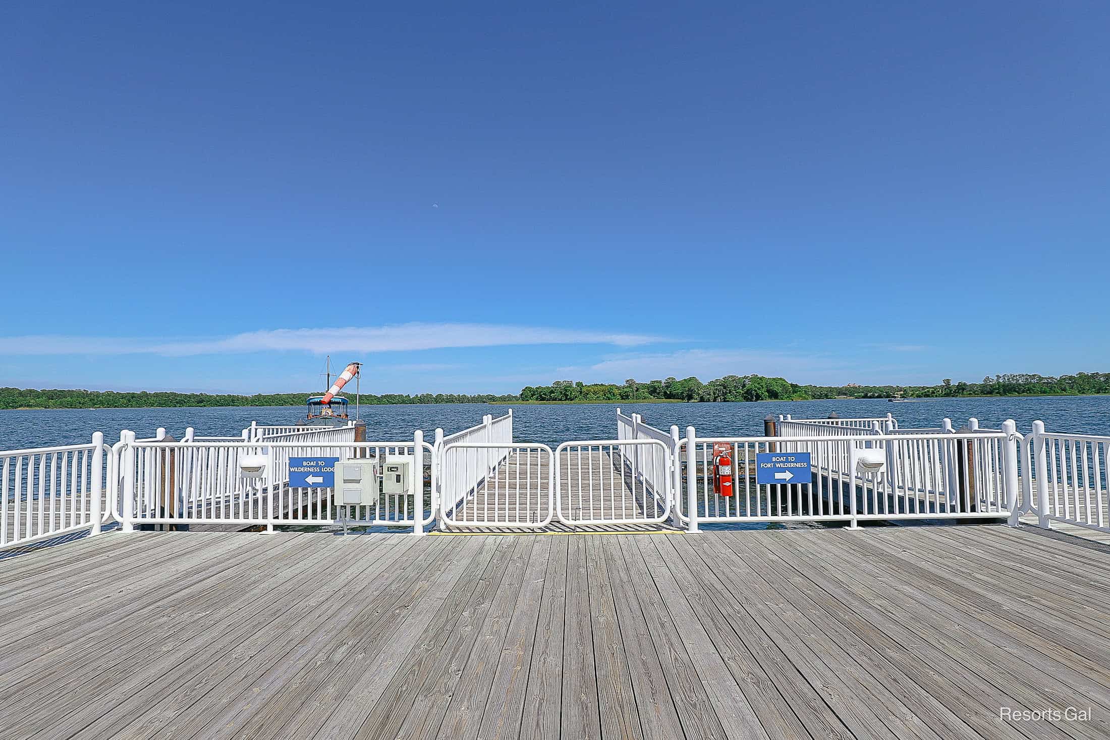 a view of Bay Lake and the pier at Disney's Contemporary Resort 