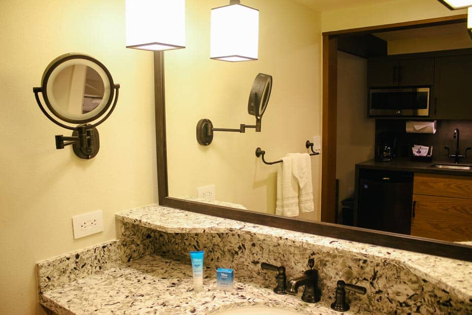 a countertop with granite counters at Copper Creek Villas 