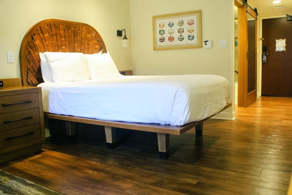 solid surface flooring and a platform bed in a room at Copper Creek Villas 