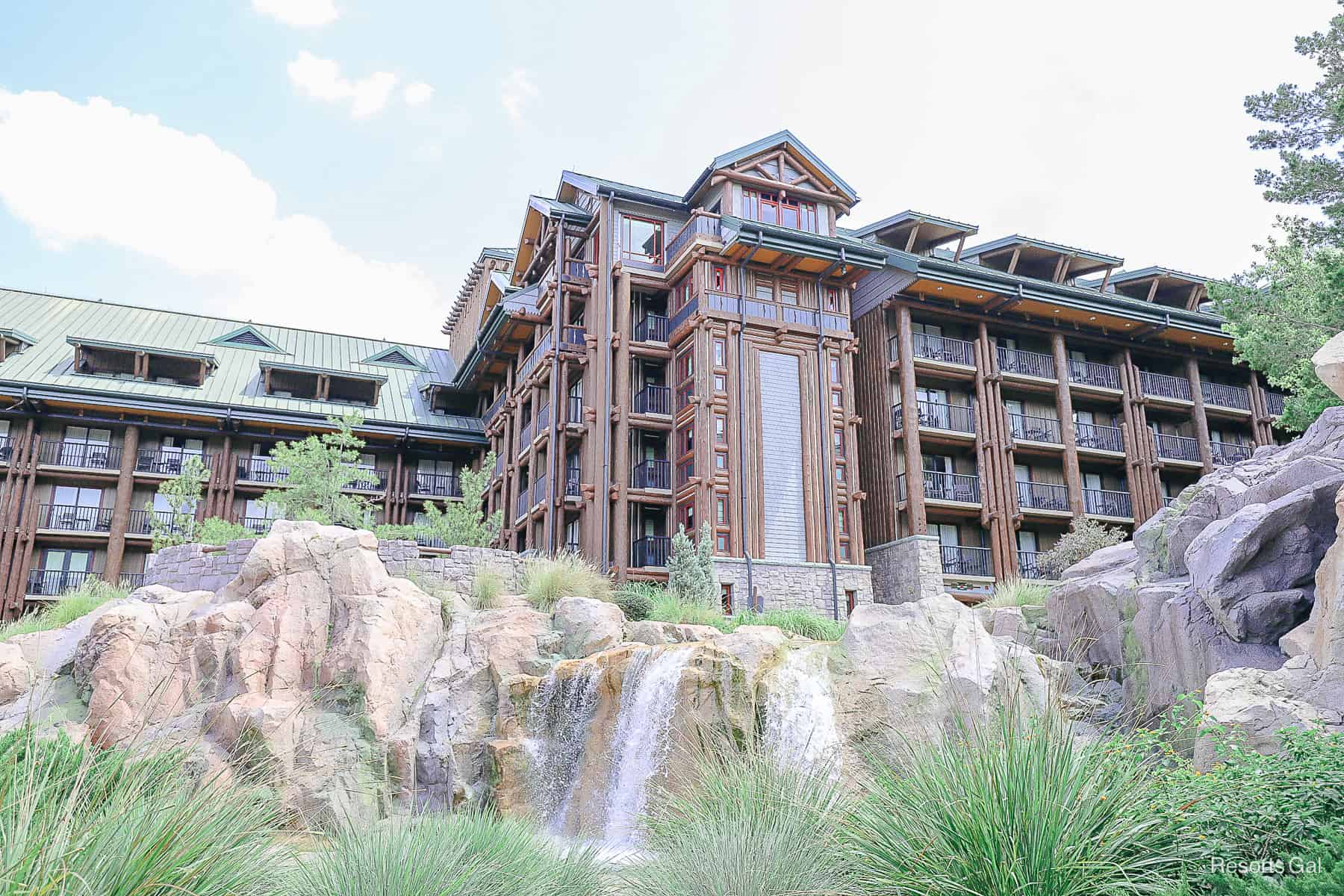 the Copper Creek Villas area sitting behind Copper Creek Falls at Disney's Wilderness Lodge