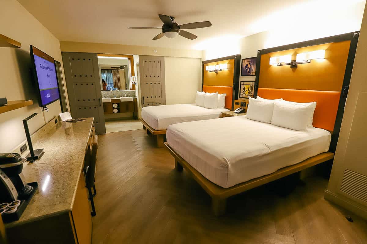 a standard room in the Cabanas section of Coronado Springs Resort 