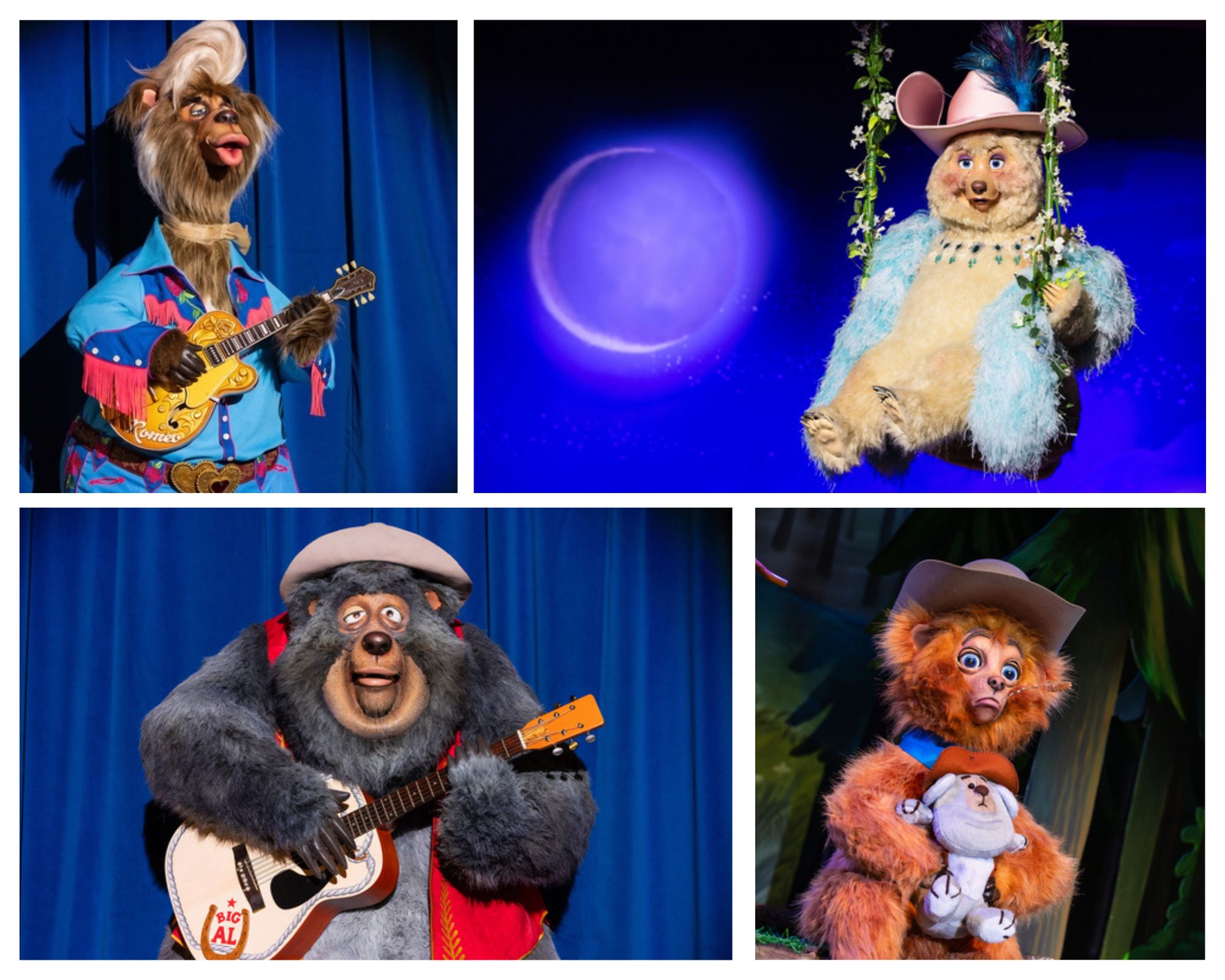 a collage with some of the Country Bears
