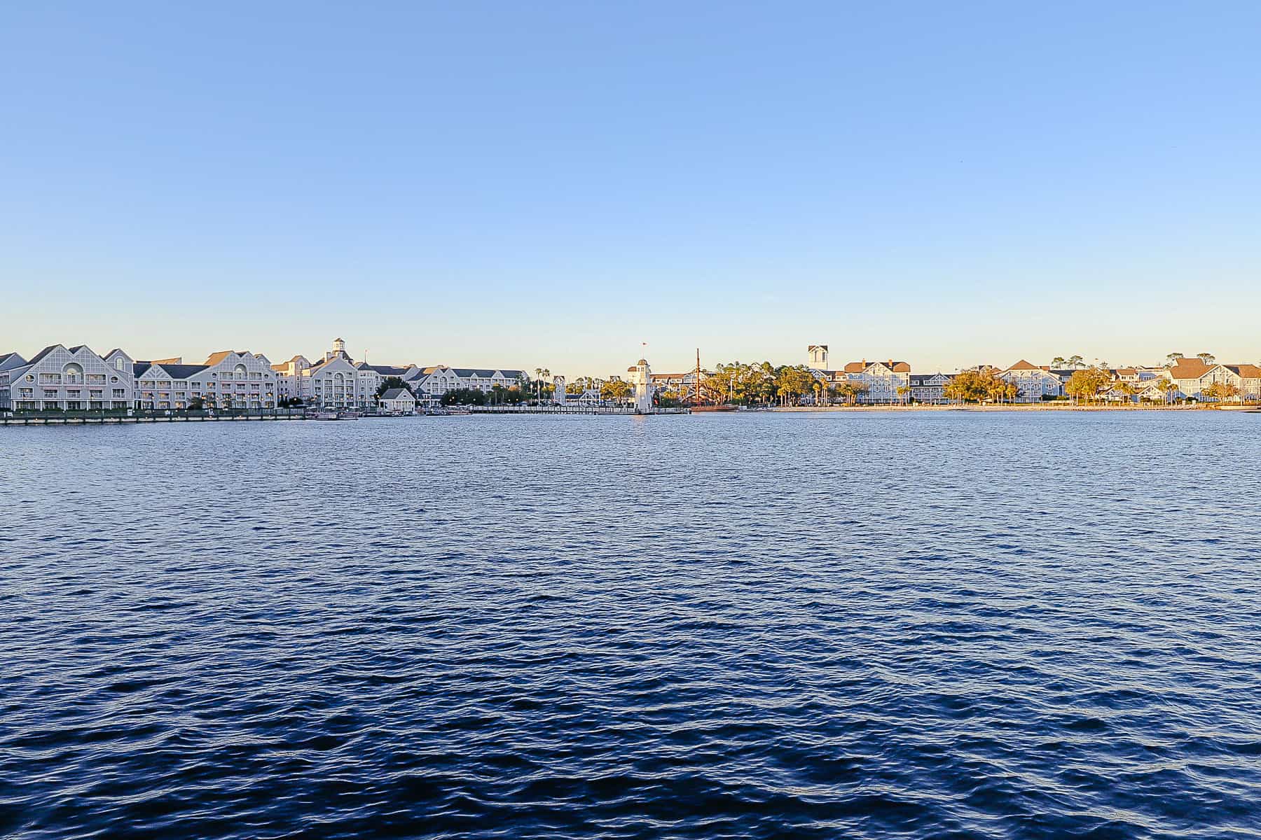 view of Crescent Lake with Yacht and Beach Club in the background 