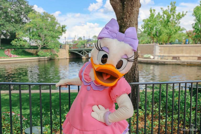 Daisy Duck at Epcot's International Gateway