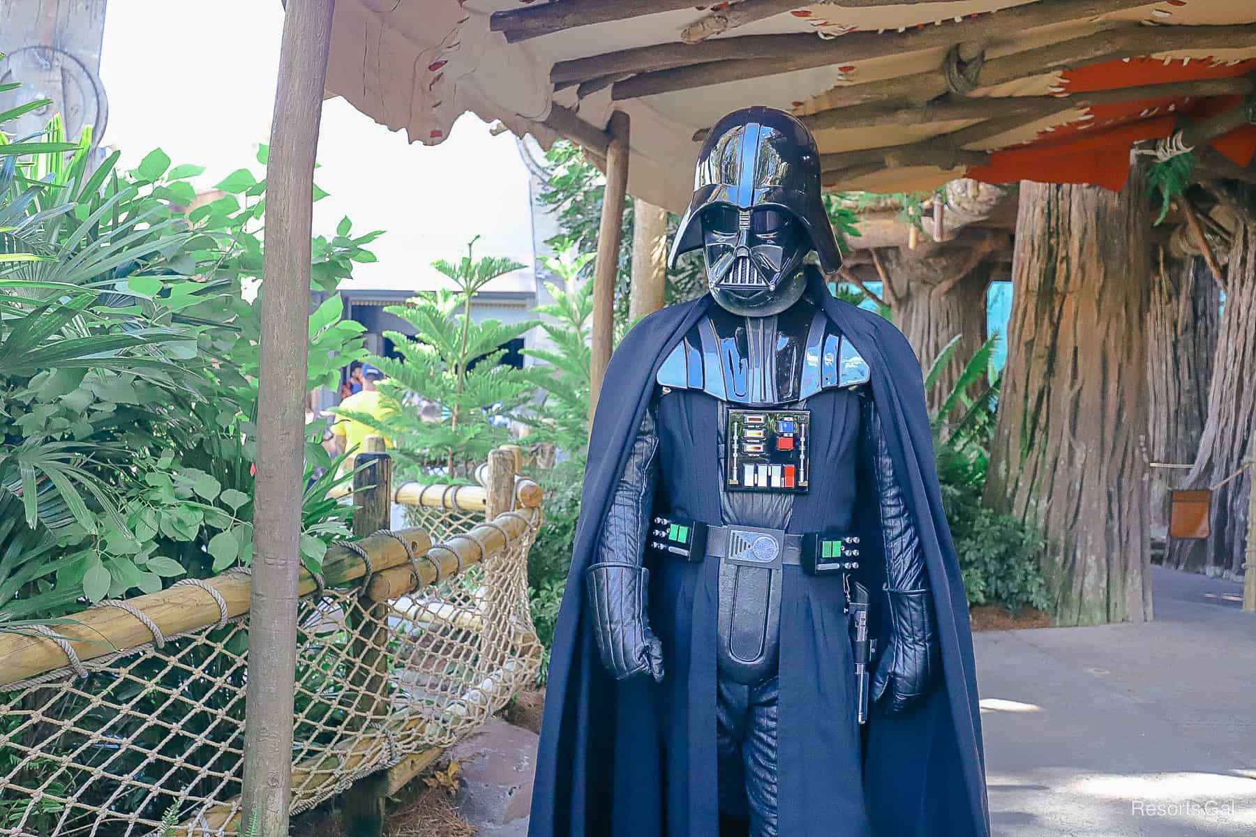 Darth Vaders at his Star Tours meet-and-greet 