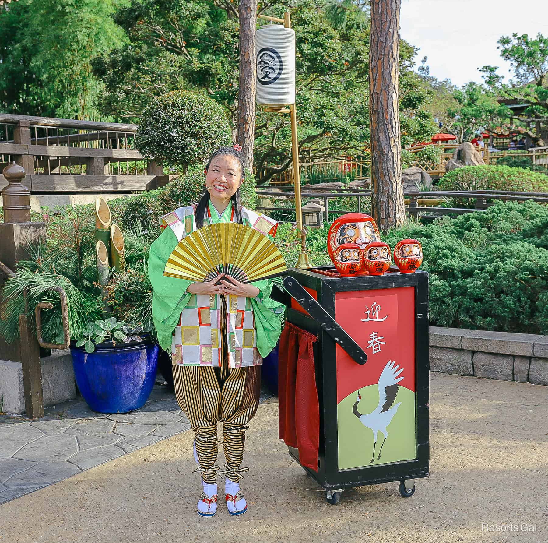 the Daruma Storyteller in the Japan Pavilion at Epcot during the Festival of the Holidays