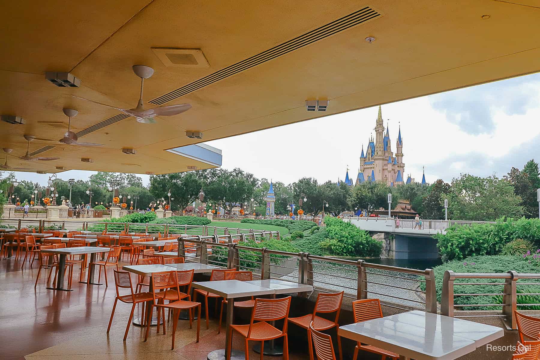 Tomorrowland Terrace Fireworks Viewing Location during Halloween Party 