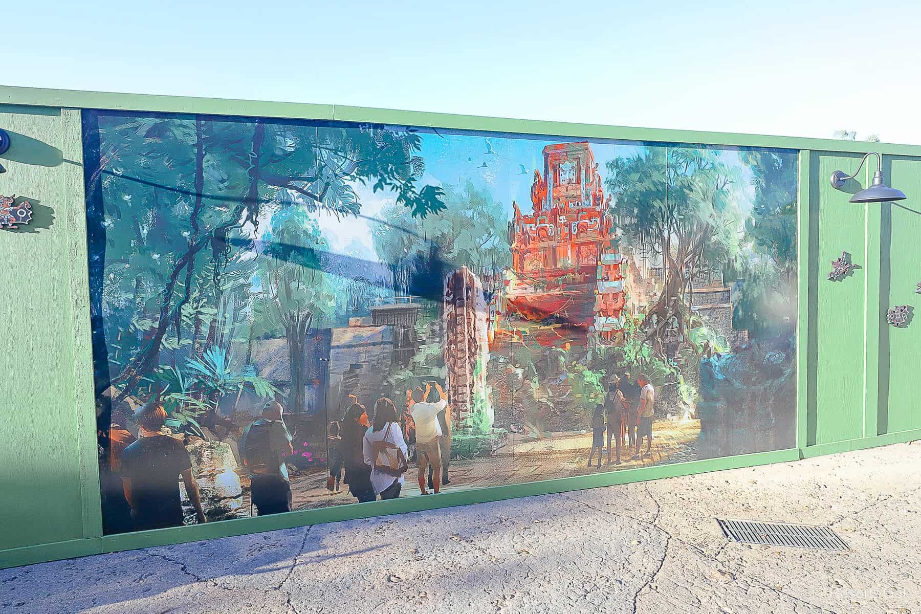 an Indiana Jones themed attraction mural