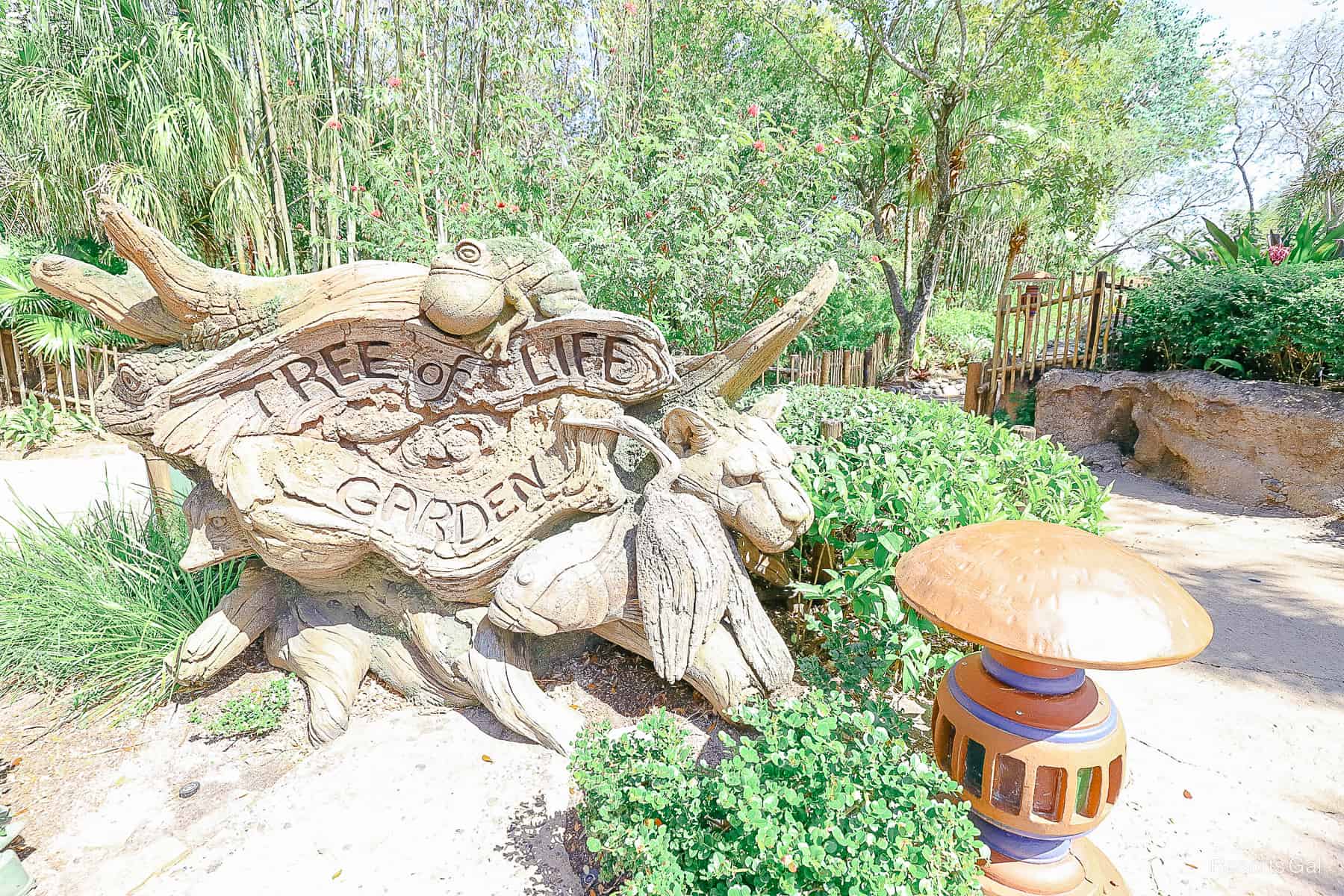 the entrance to the Tree of Life Garden on the Discovery Island Trails 