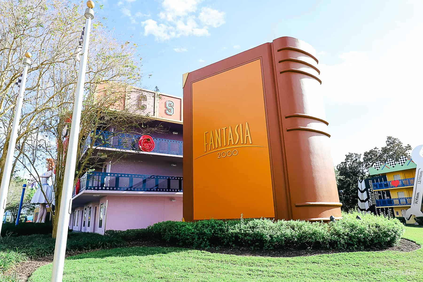 a book end that doubles as a staircase that says Fantasia 2000 