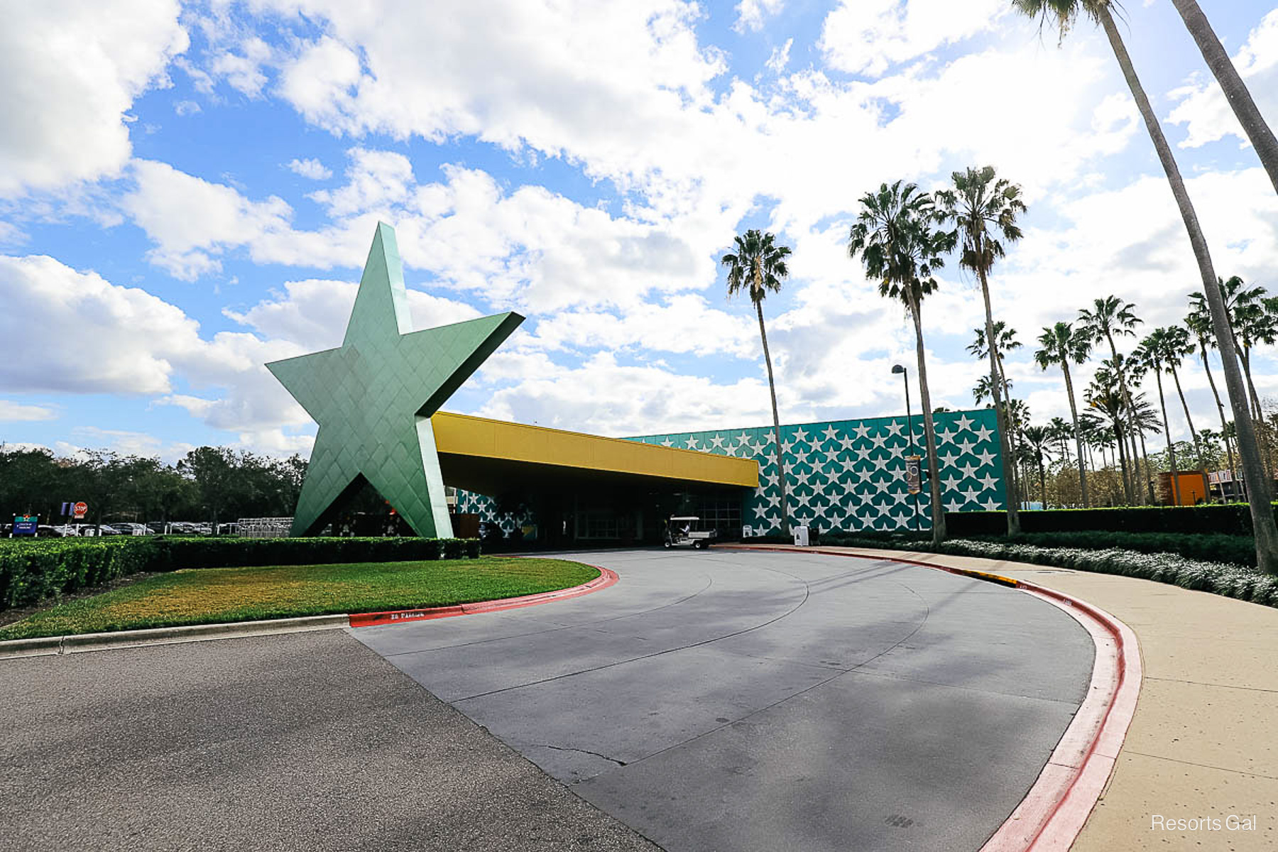 the entrance to All-Star Movies with the green star at the front