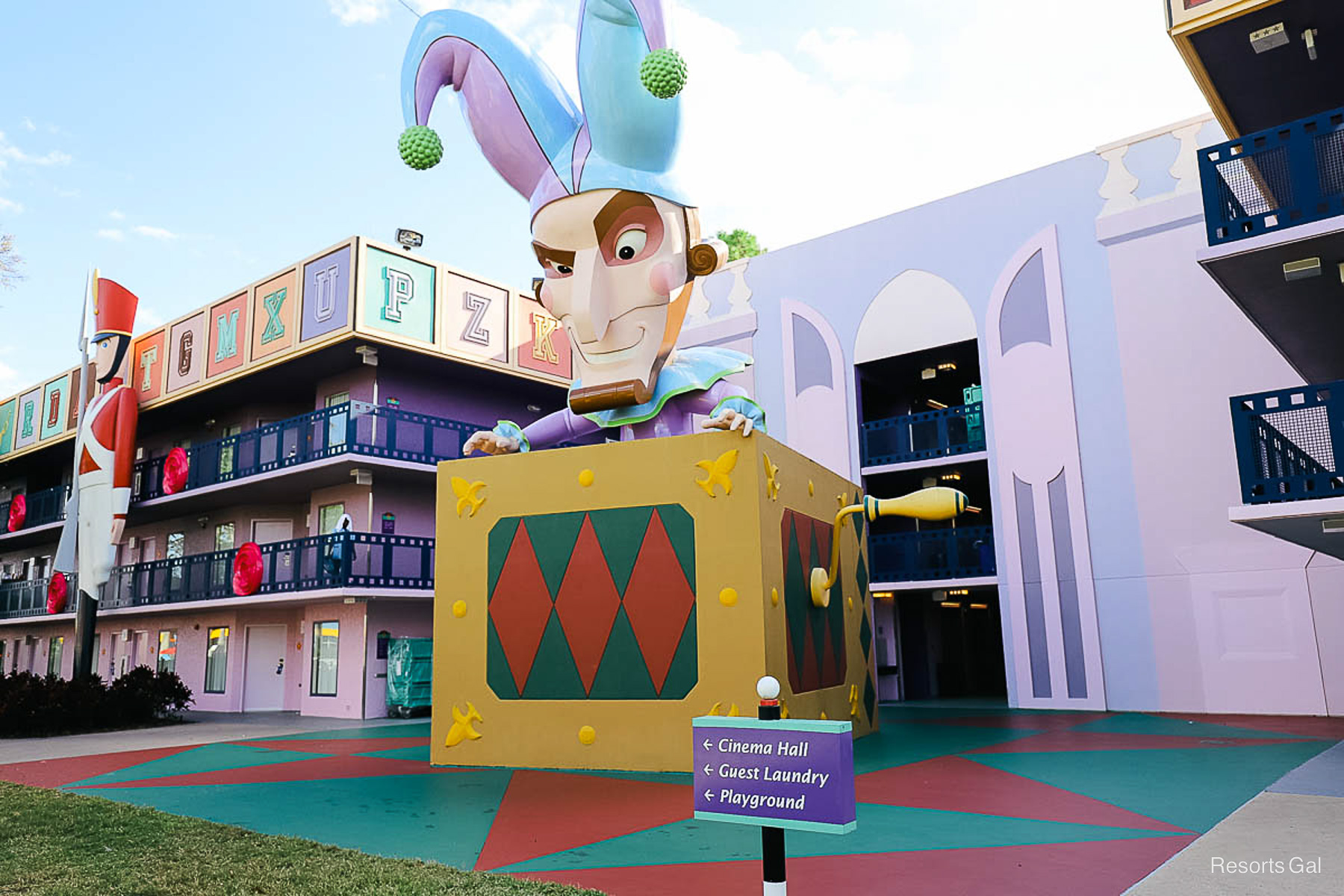a giant jack in the box in the Fantasia section of All-Star Movies 