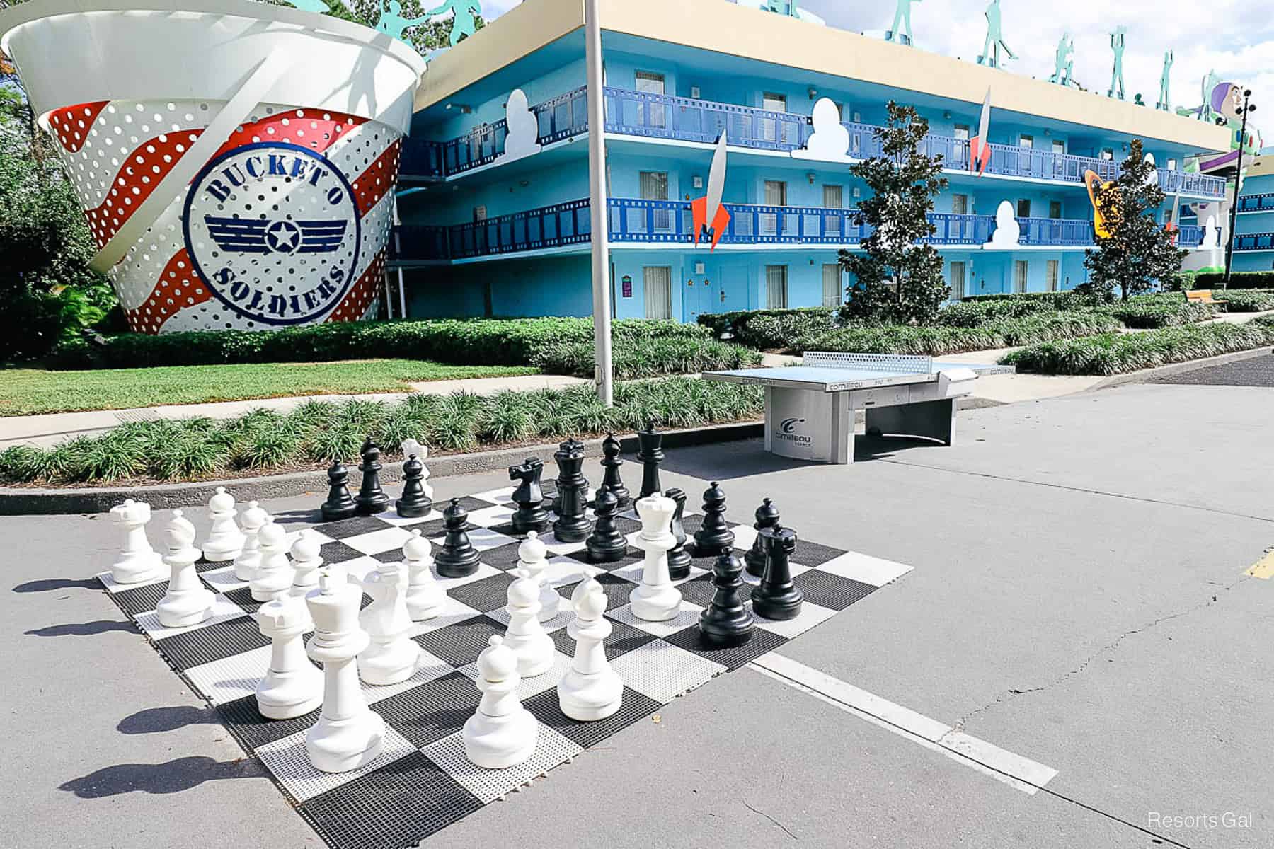 a larger checkerboard and ping pong table in the All-Star Movies section 