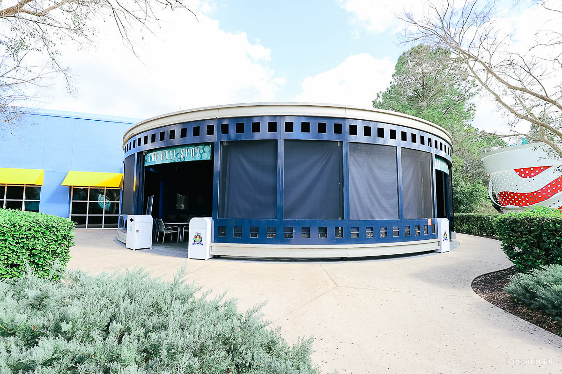 the Reel Spot at All-Star Movies is shaped like a film reel 