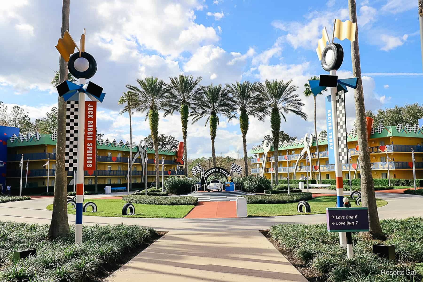 the walkway that leads to the Love Bug section of Disney's All-Star Movies