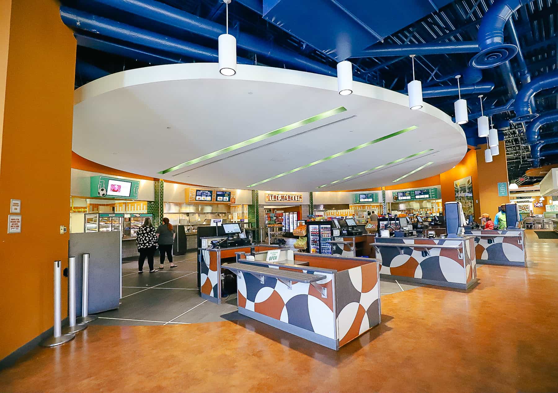 overall view of End Zone Food Court with cash registers 