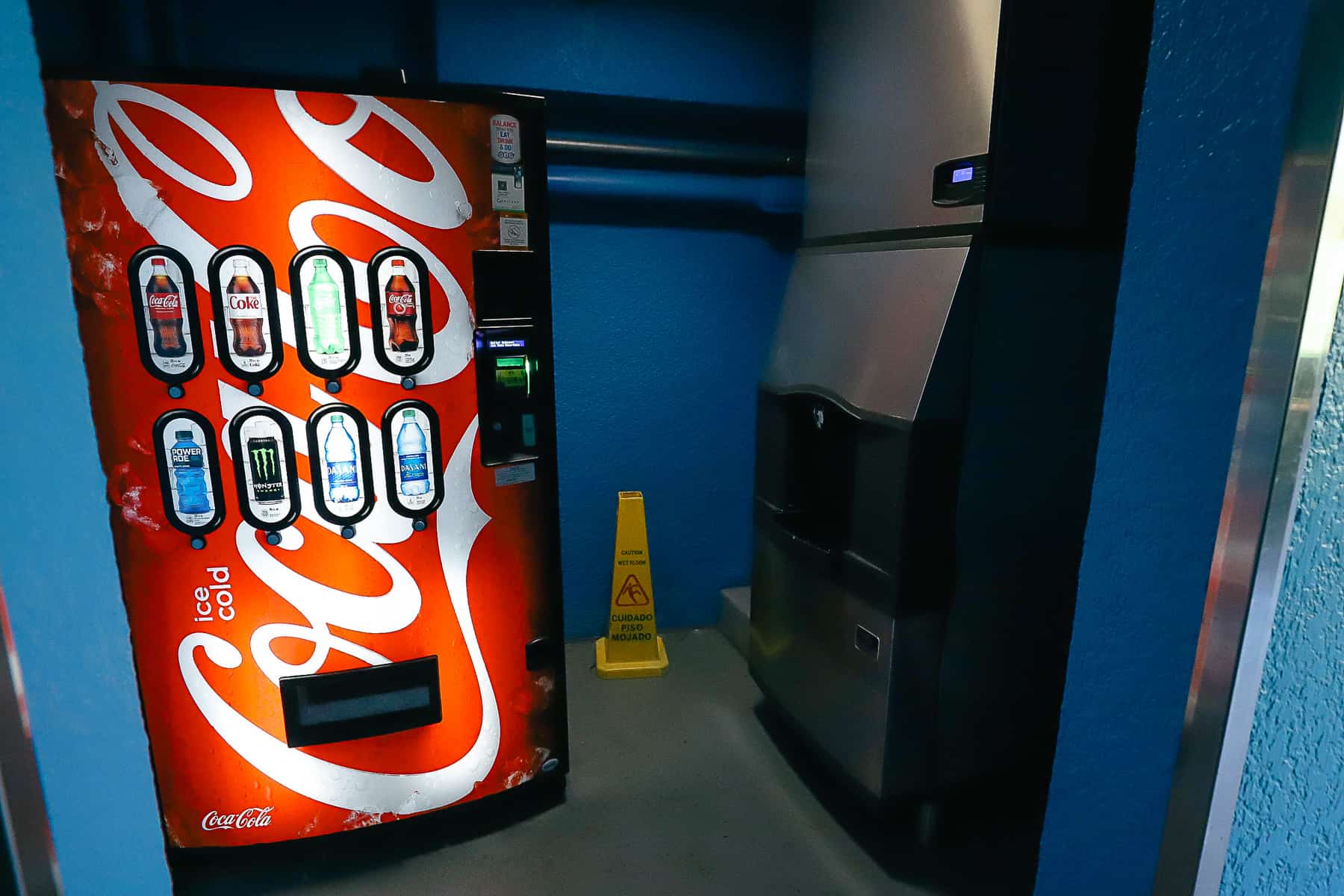 soda vending machine with ice refill at All-Star Sports 