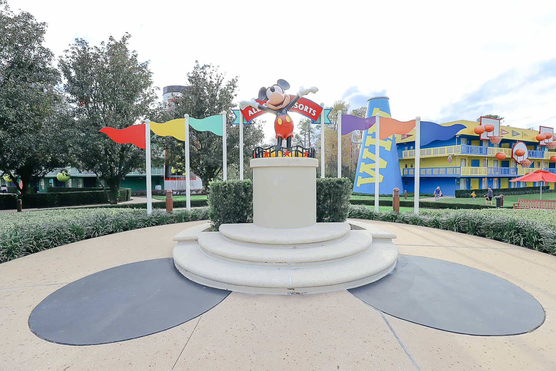 Mickey sits on top of Mount Mickey at All-Star Sports Resort.
