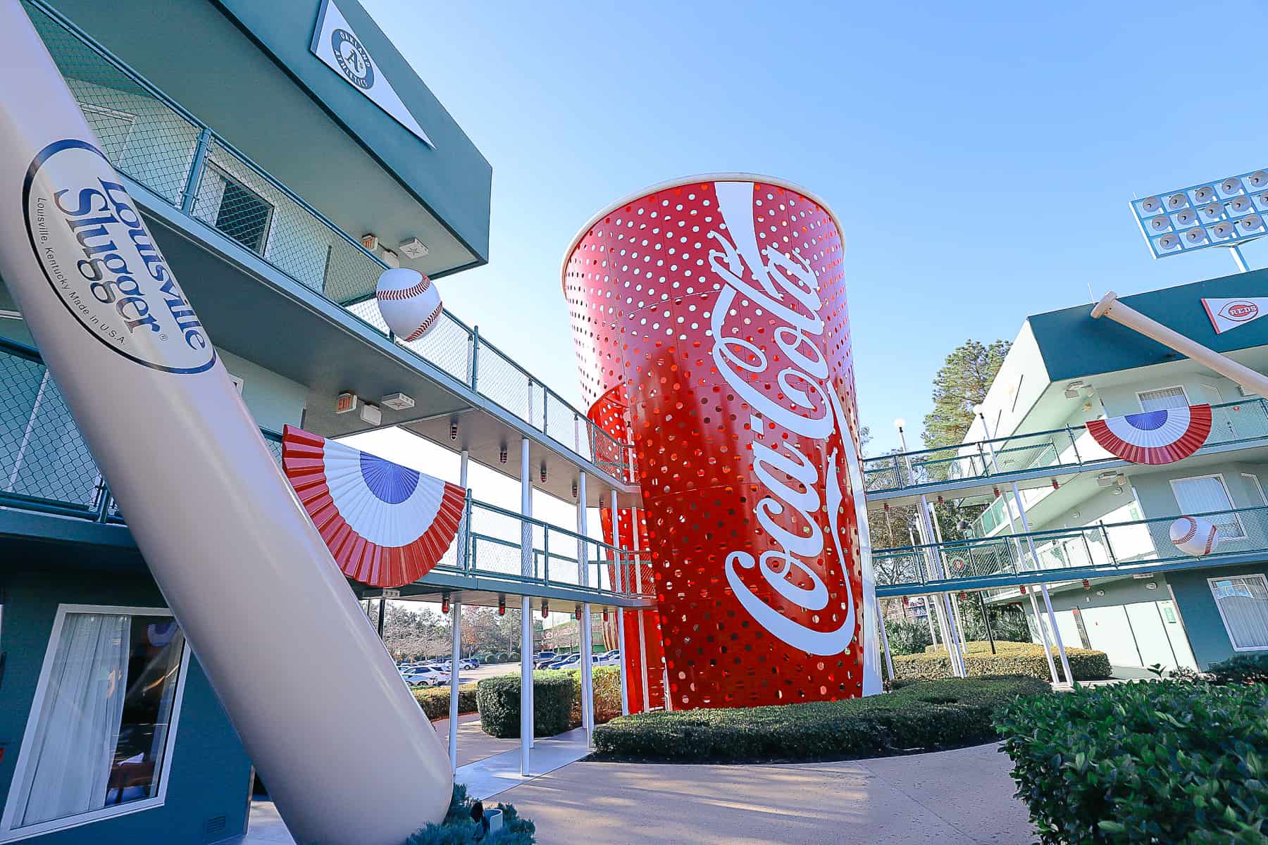 stairwell wraps are a giant Coca Cola cup 