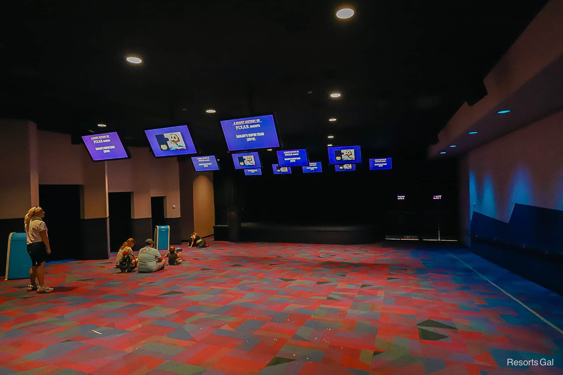 waiting area with overhead televisions 