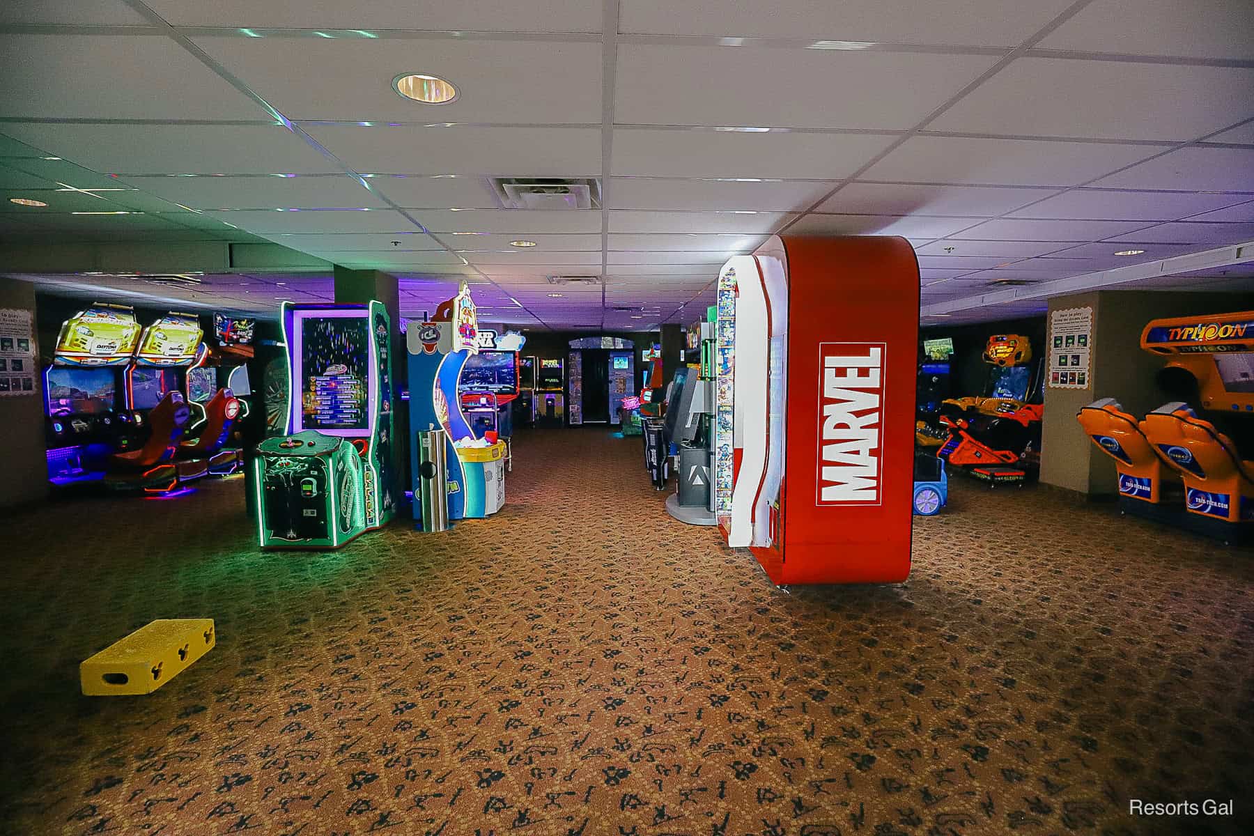 games inside the arcade at Animal Kingdom Lodge 