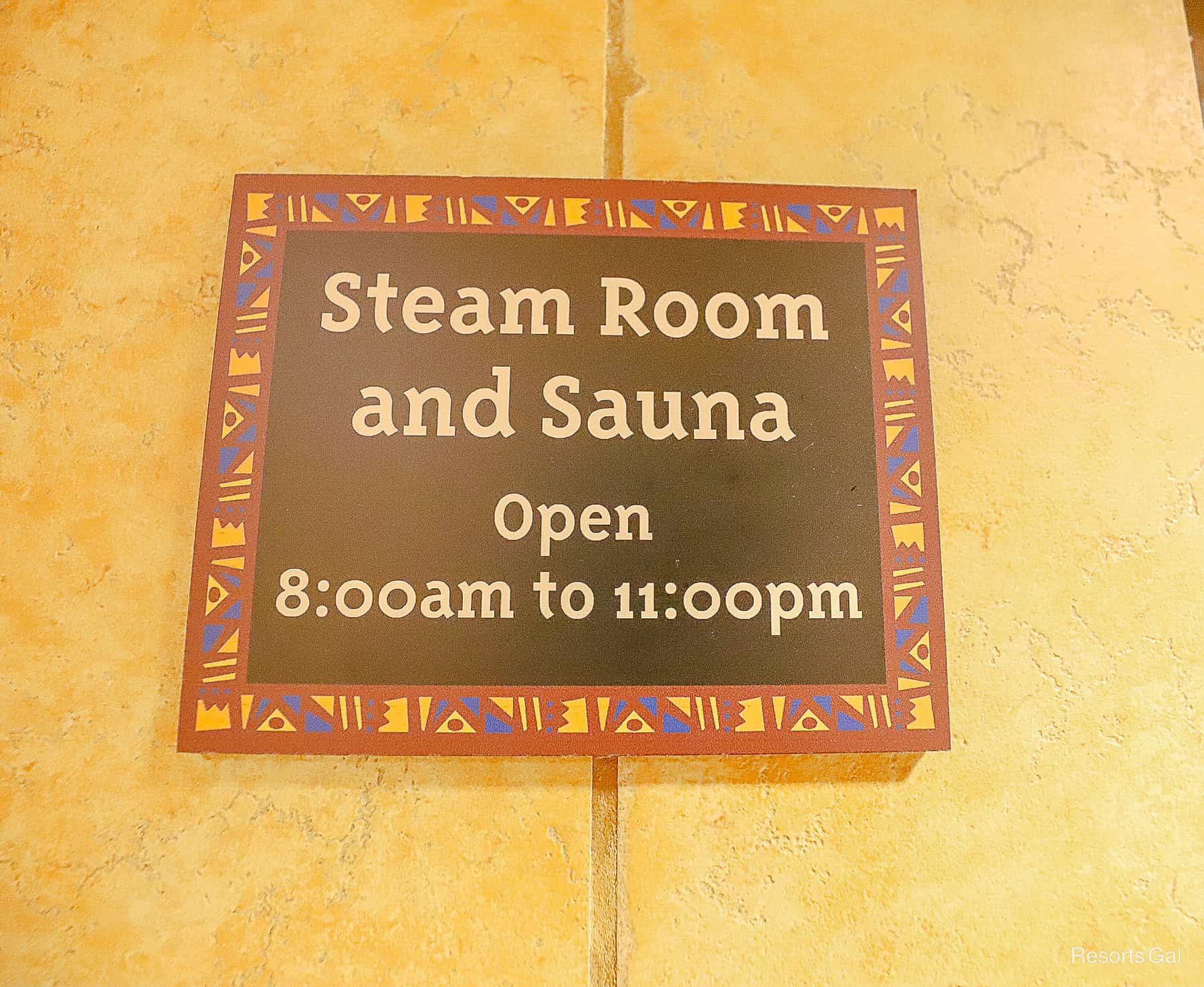 the steam room and sauna sign 