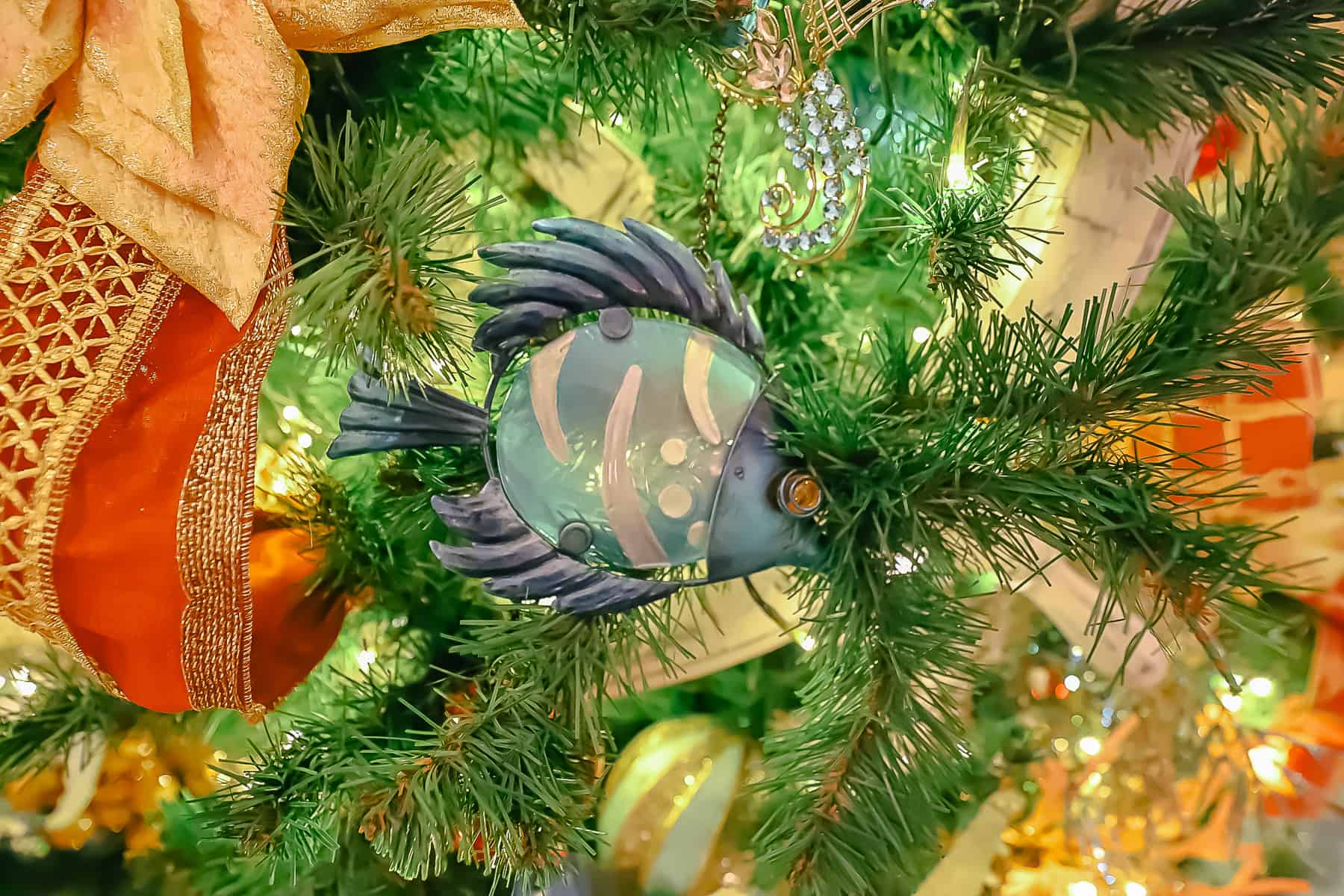 a glass painted fish ornament 