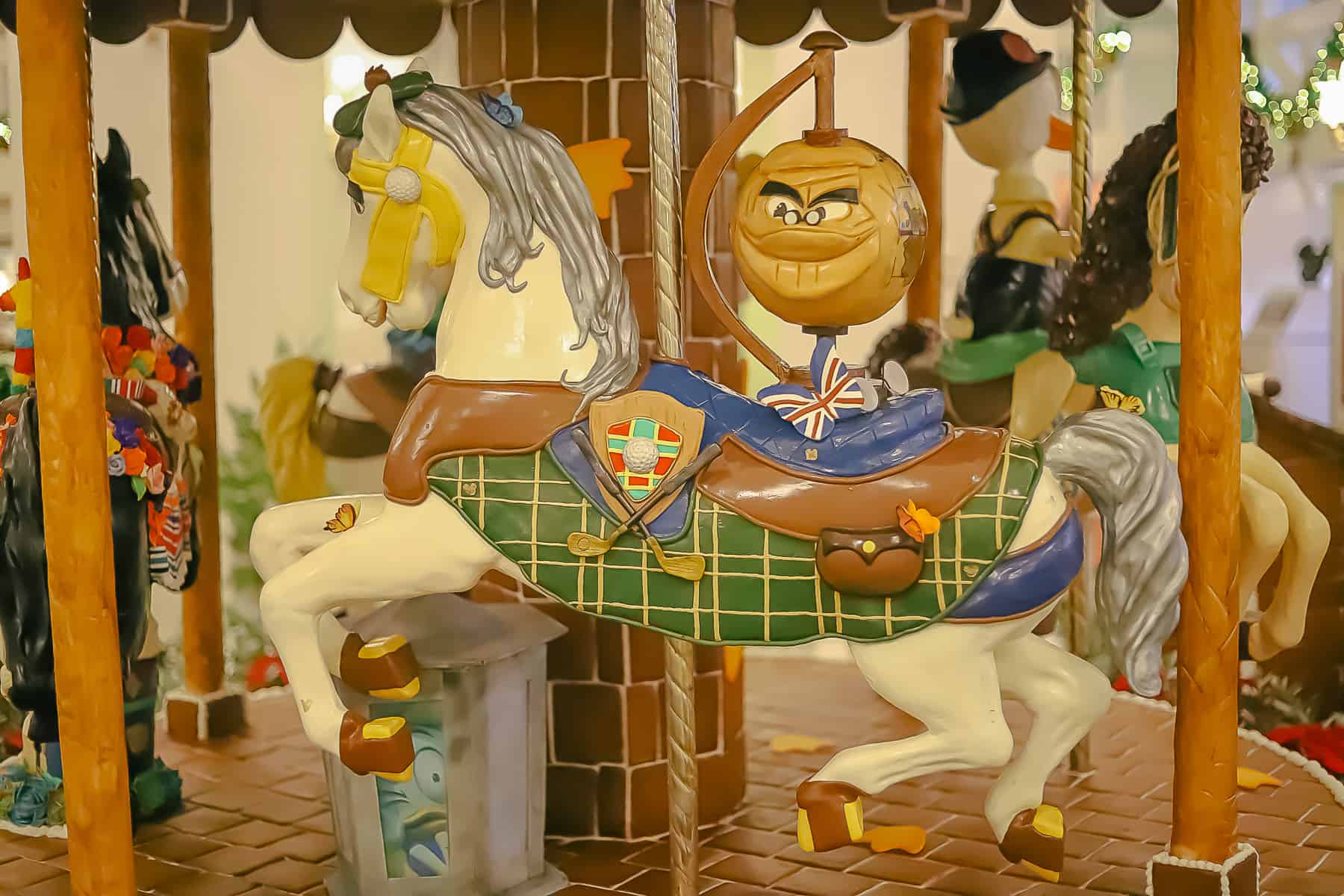 A carousel pony made from gingerbread. 