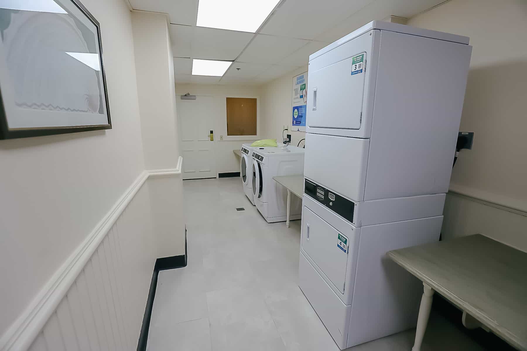 Additional washers and dryers in the secondary laundry room at Disney's Beach Club.