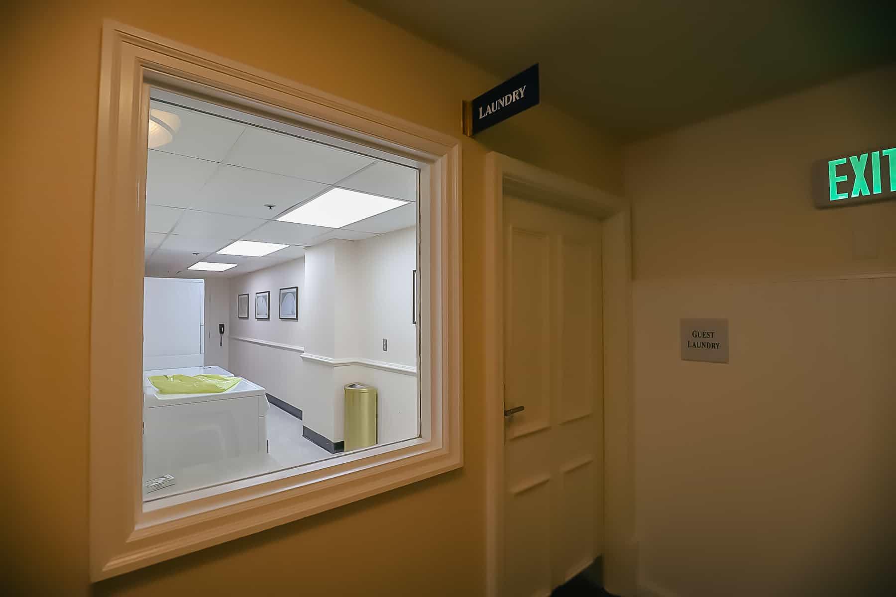 The laundry room inside the Beach Club hotel. 