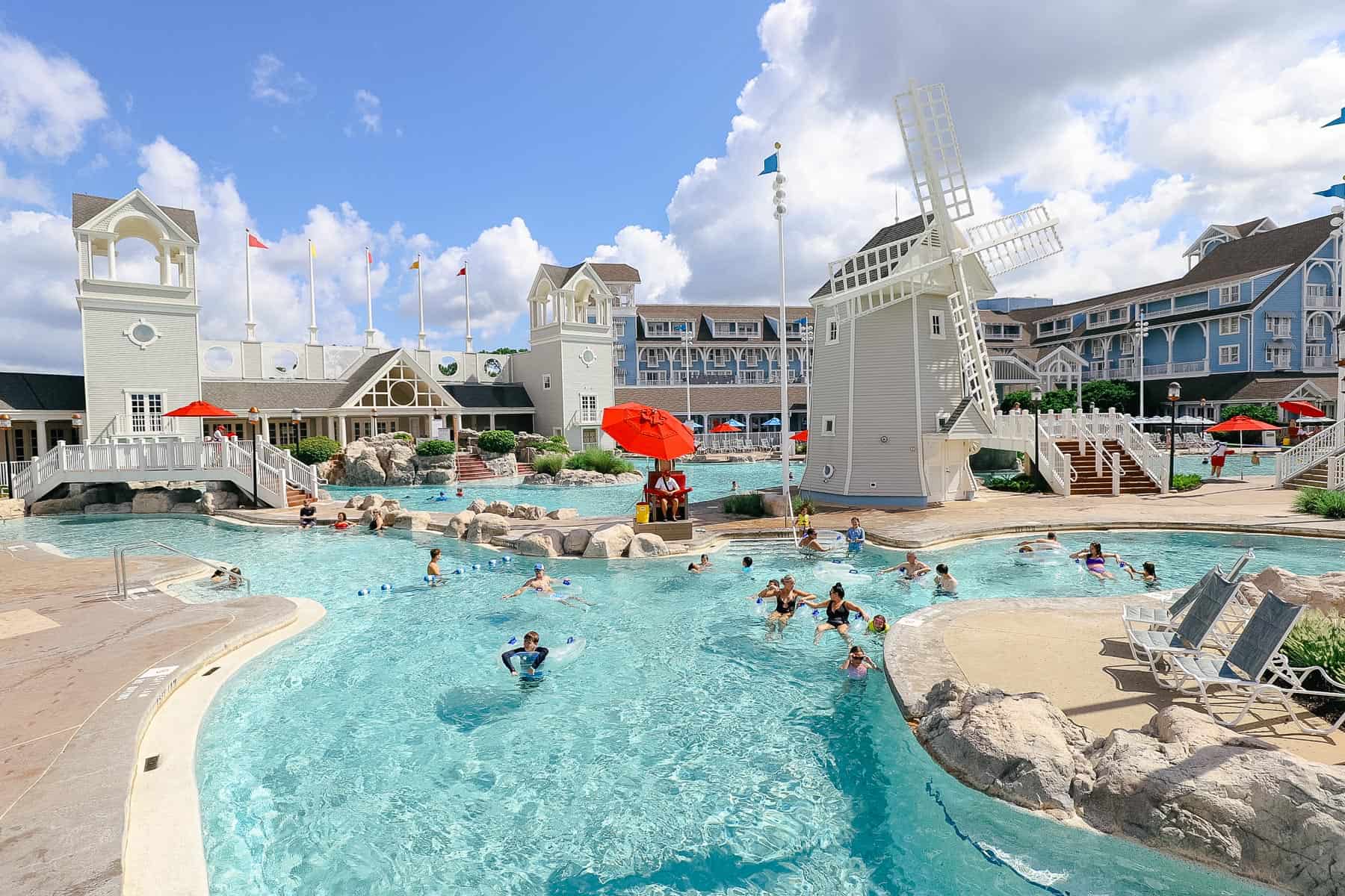 The feature pool with a sand bottom at Disney's Beach and Yacht Club. 