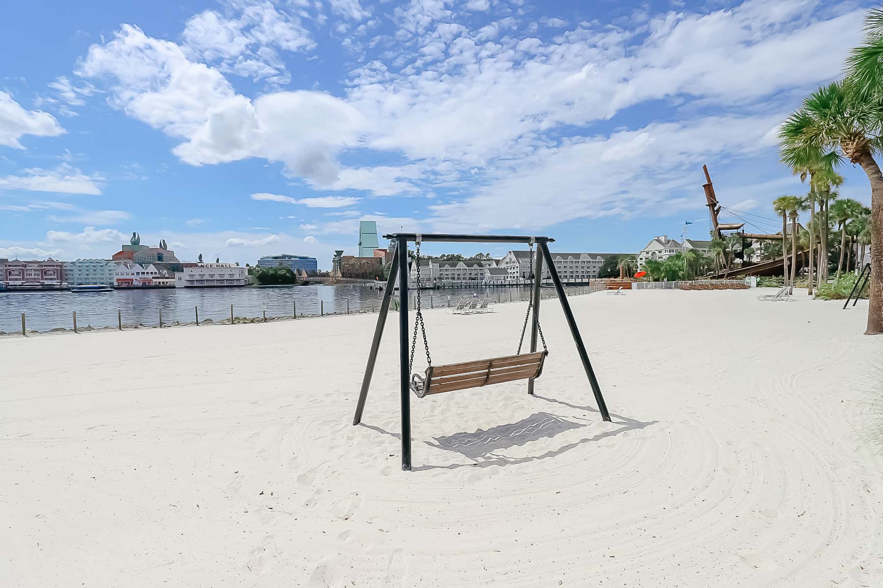 a swing on the beach at Disney's Beach Club 