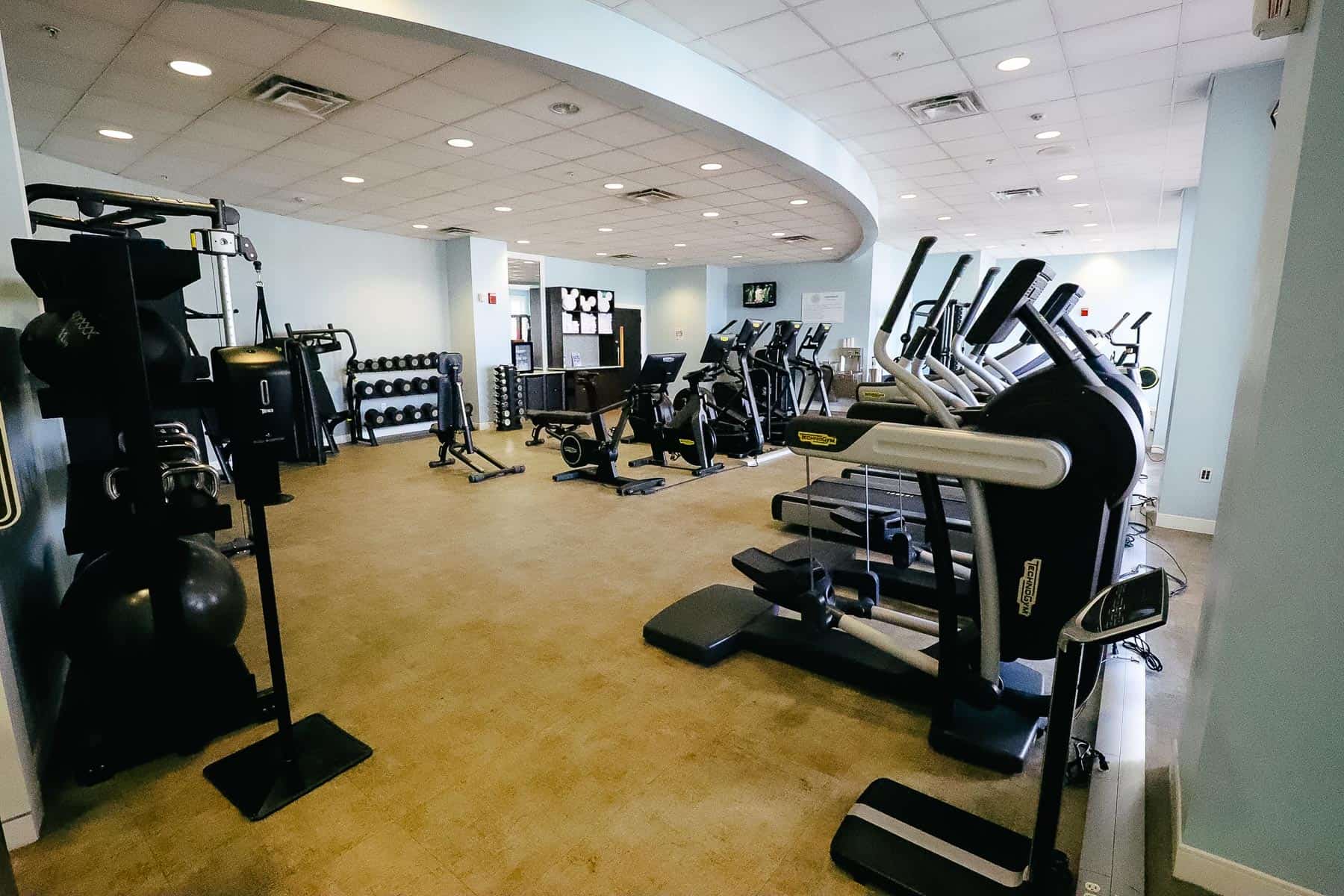 gym interior with aerobic machines at Disney's Beach and Yacht Club 