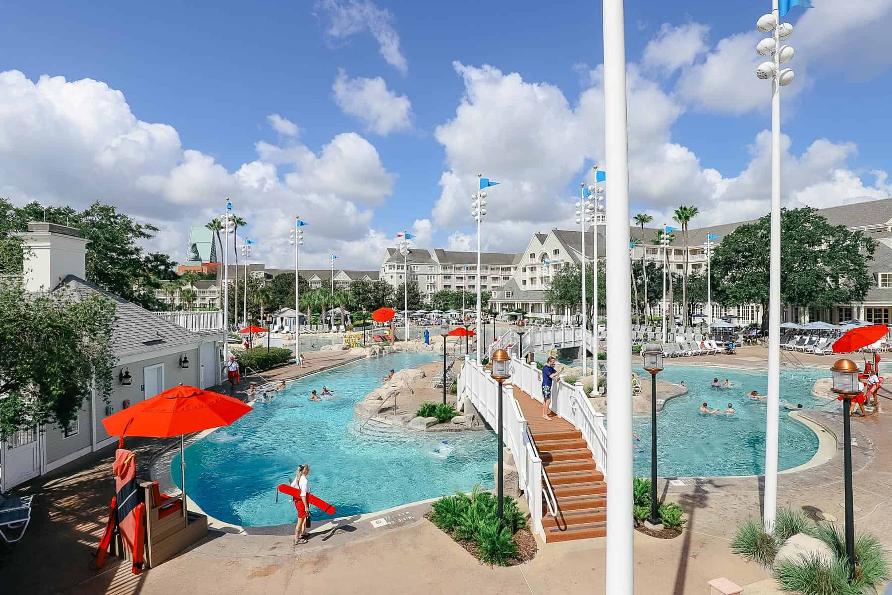 The circular shape of the lazy river at Disney's Beach Club. 
