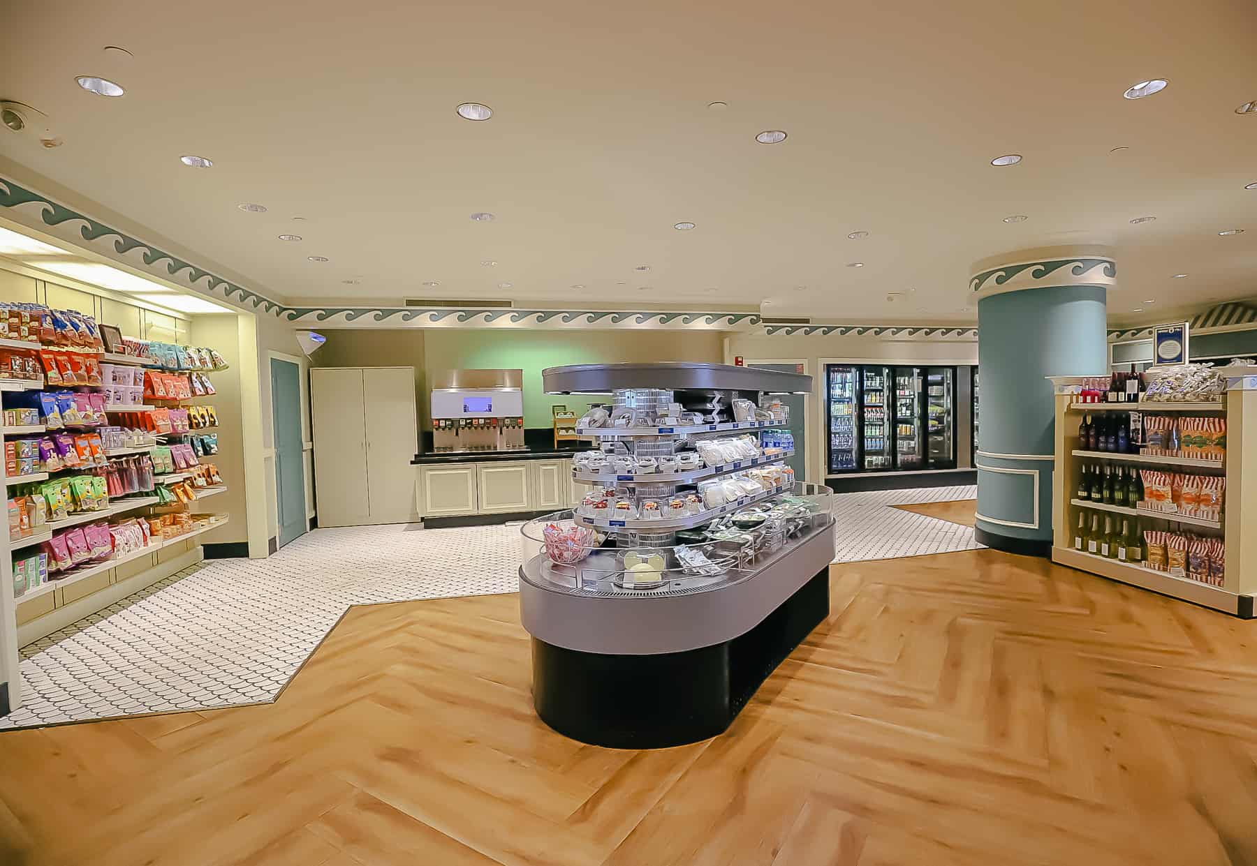 the inside of Beach Club Marketplace that shows items for sale. 