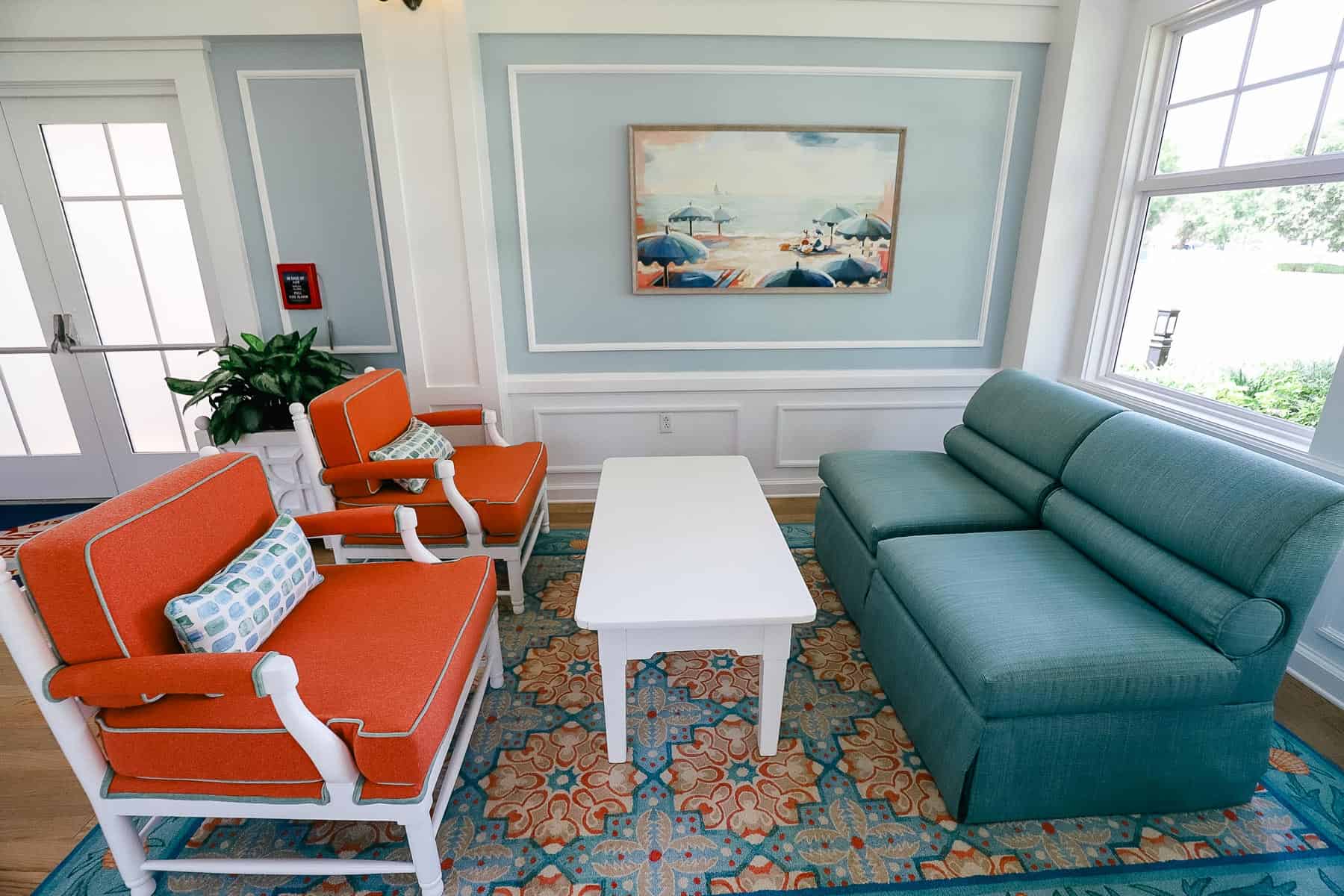 a sofa in the Solarium at Disney's Beach Club 