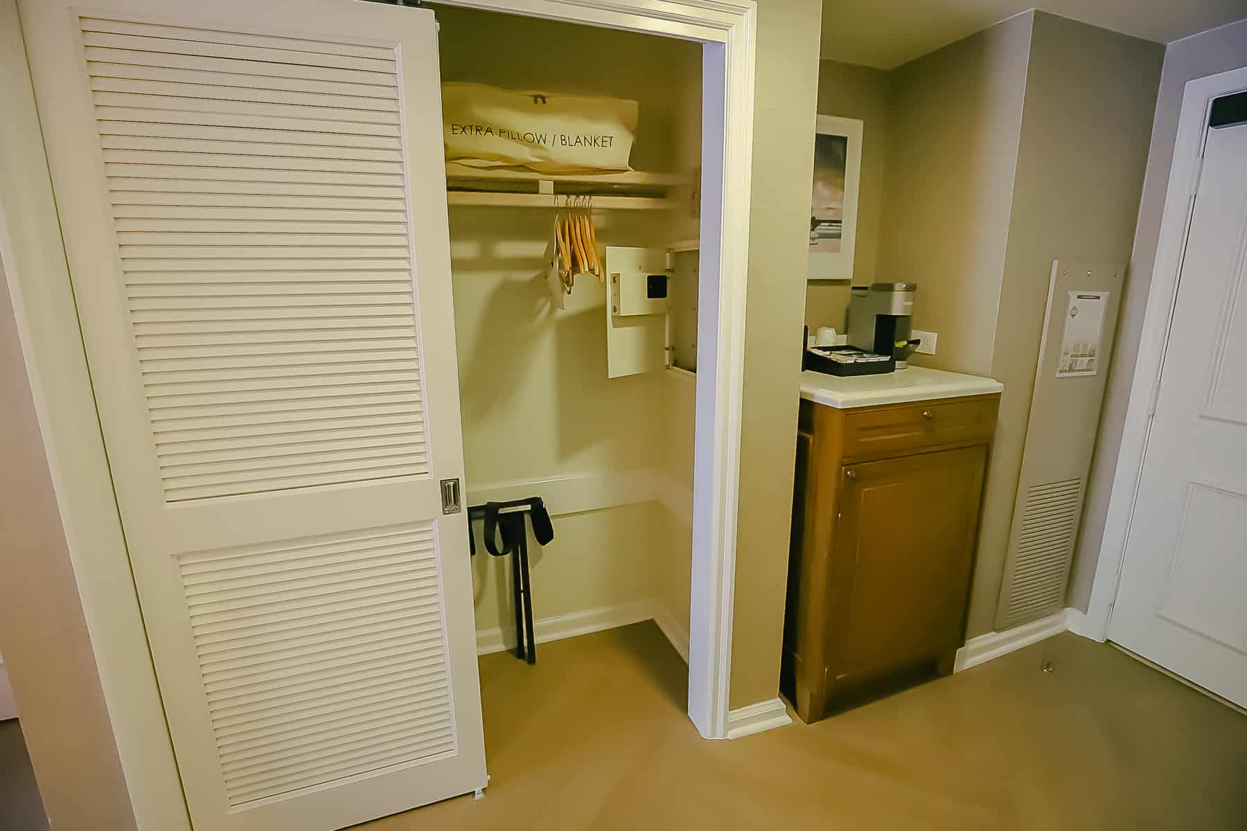 closet in the room at Disney's Beach Club 