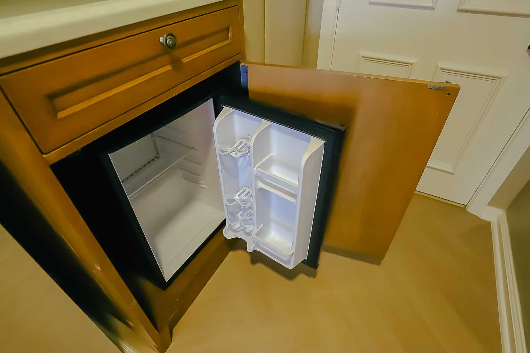 beverage cooler with the door open