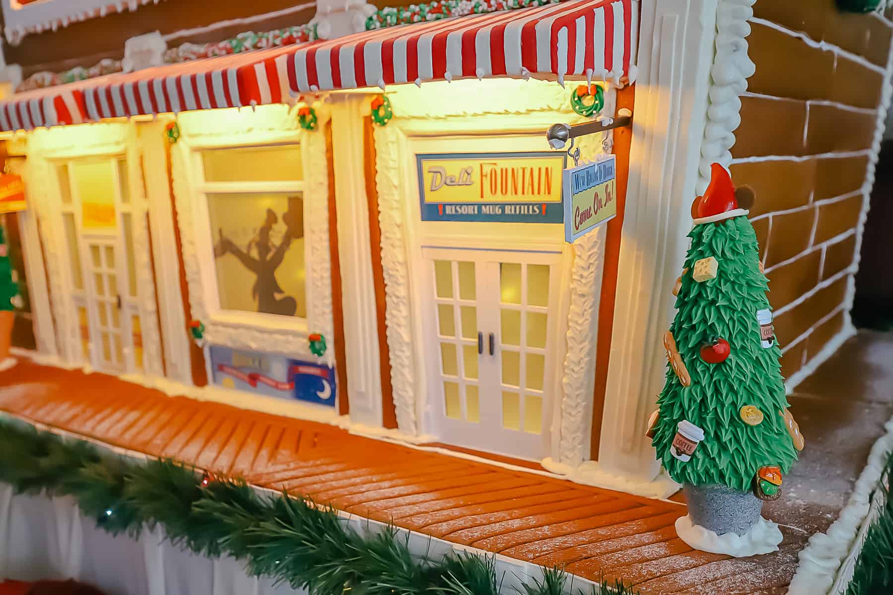 The Boardwalk gingerbread floor in front of the display.