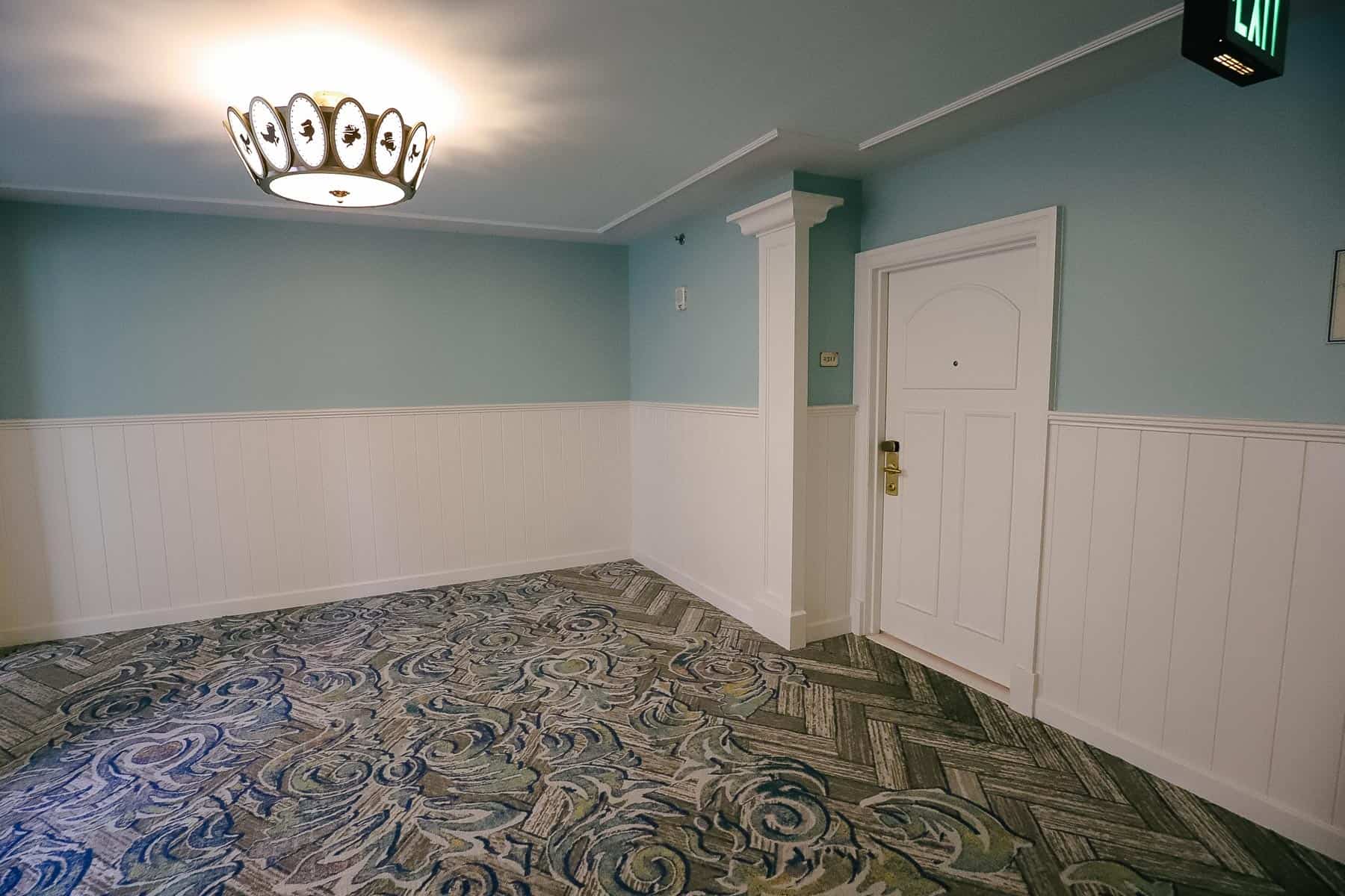 new carpet and paint in interior halls at Disney's Boardwalk 