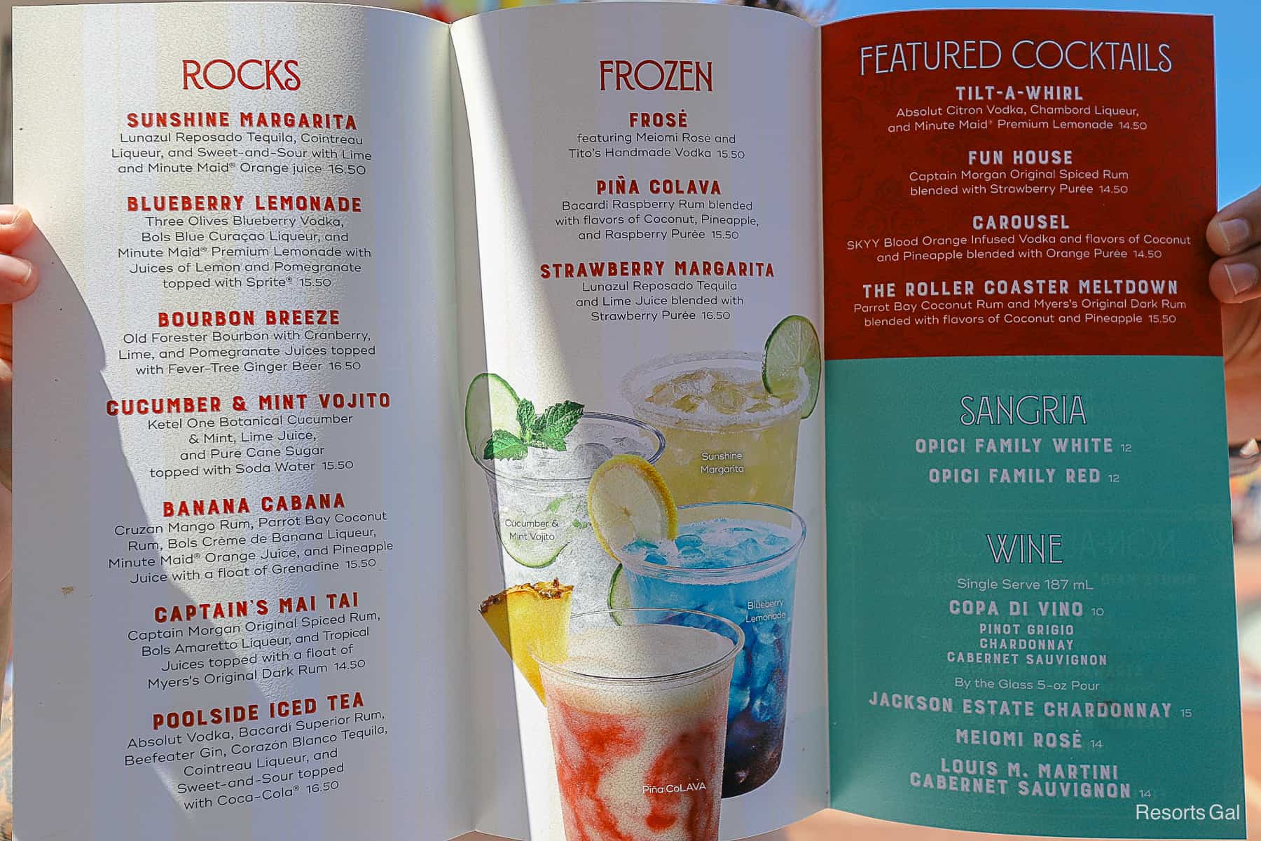 Pool Menu at Disney's Boardwalk