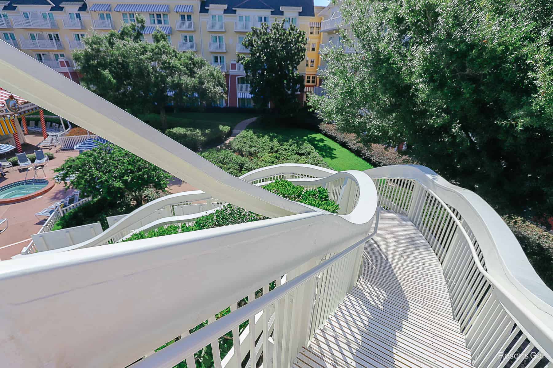 a staircase that leads down to the lower level 