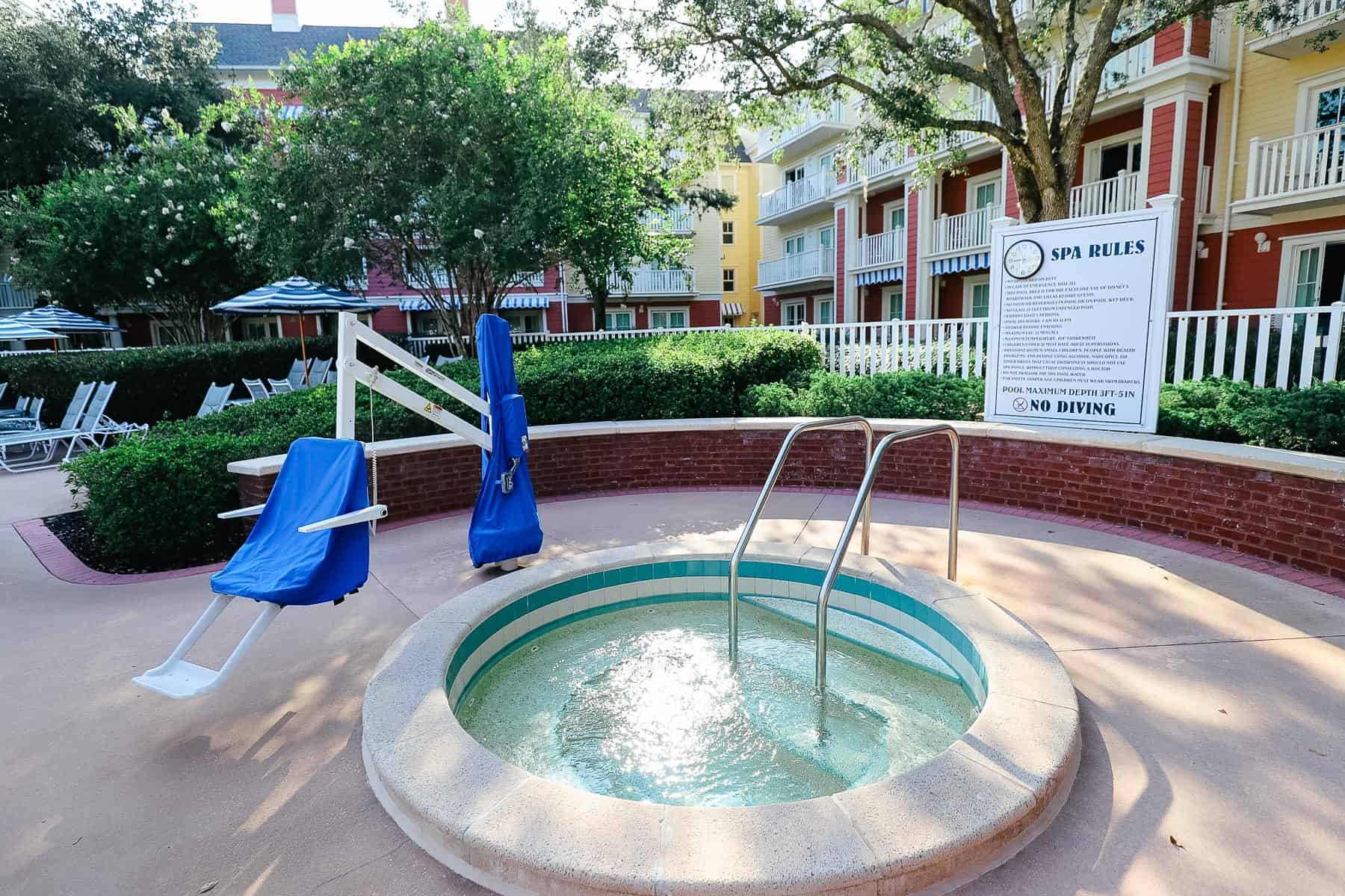 a hot tub at the Boardwalk Villas Pool 