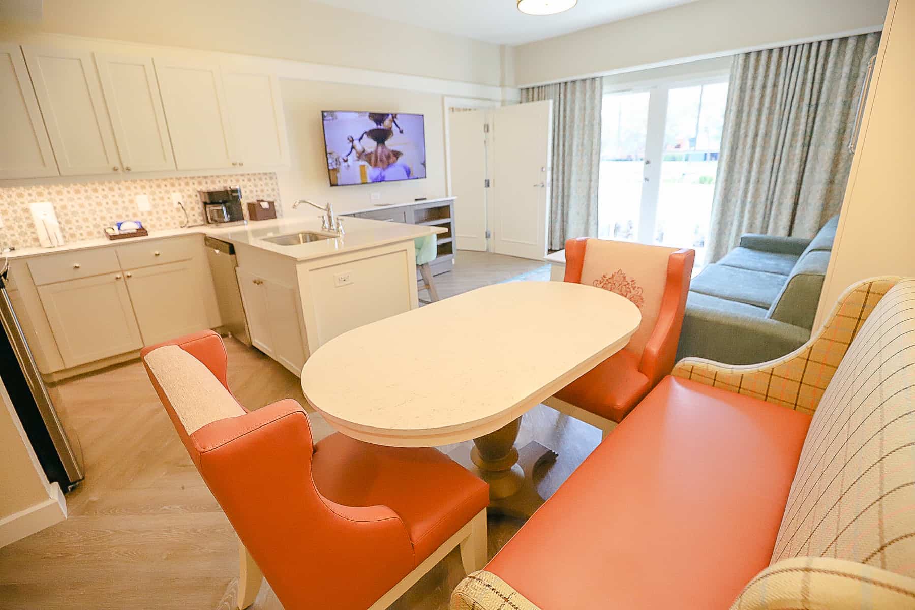 living space, dining room, and kitchen in Boardwalk Villas 