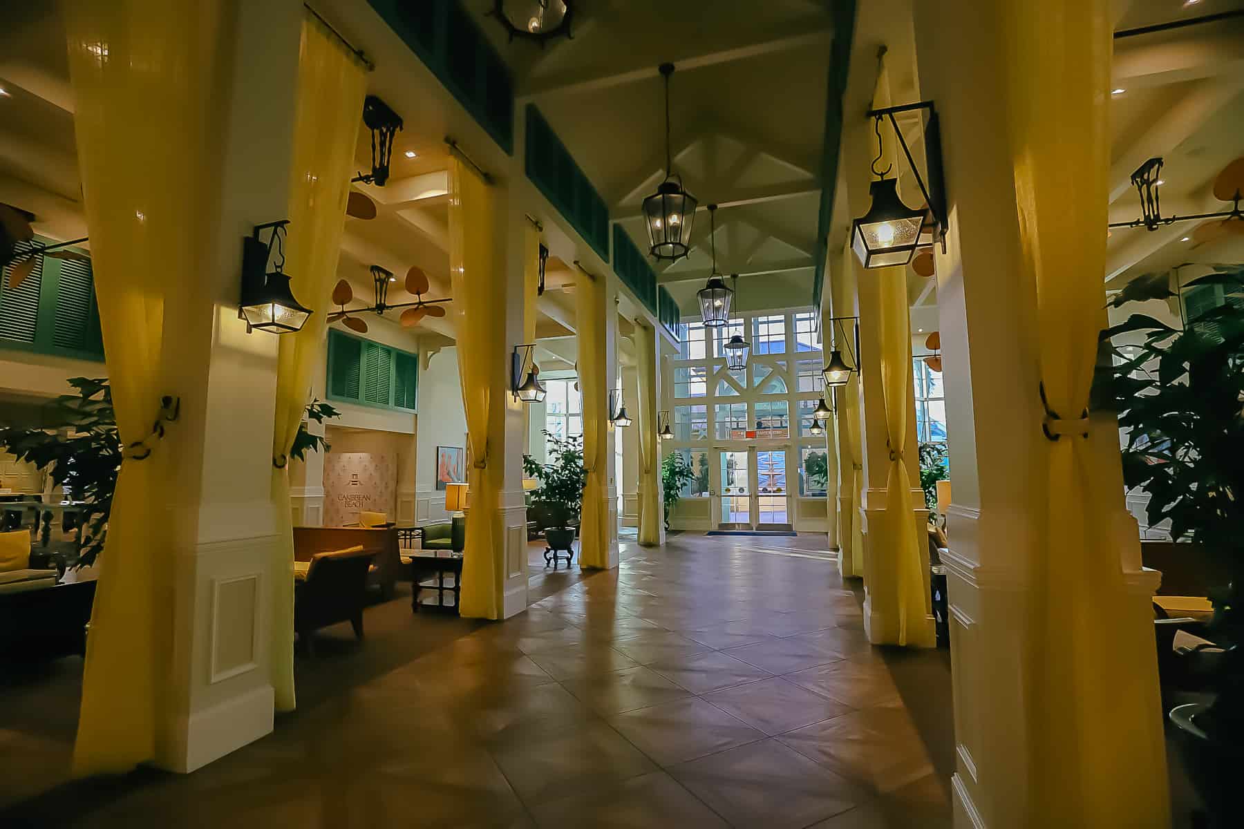 entrance with island vibes at Disney's Caribbean Beach Resort