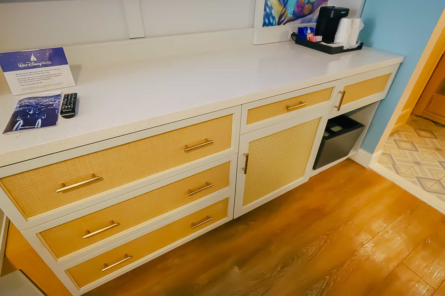 dresser storage in the rooms at Disney's Caribbean Beach