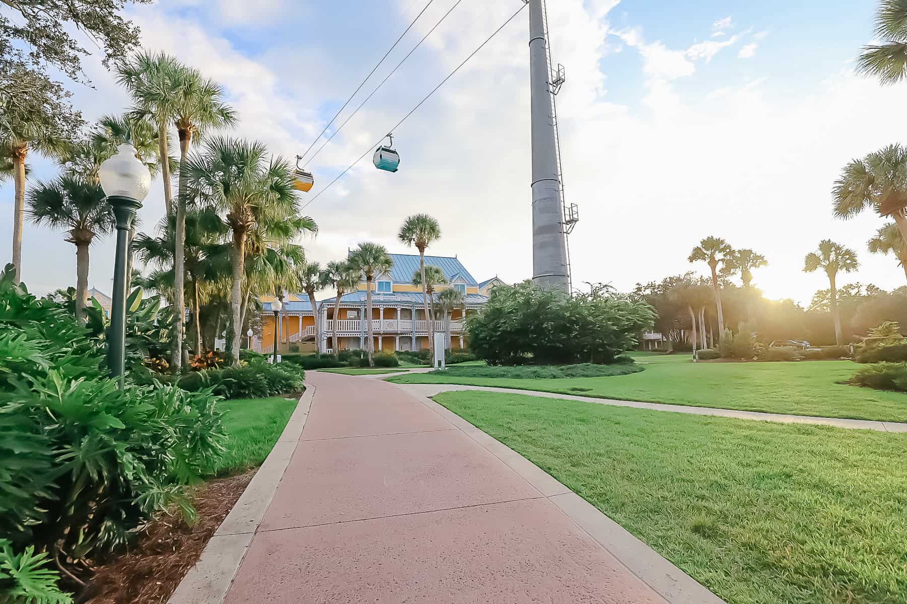 The walking or jogging path through the Jamaica section of Caribbean Beach. 