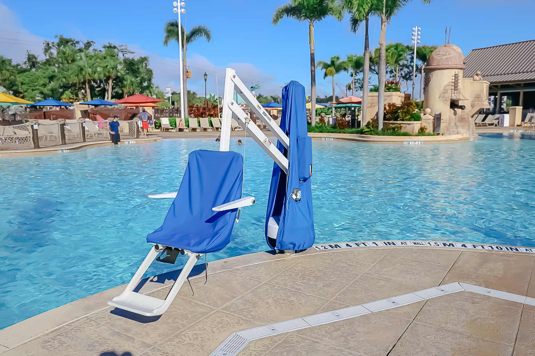 mobility life to help guests with accessibility issues get in the pool